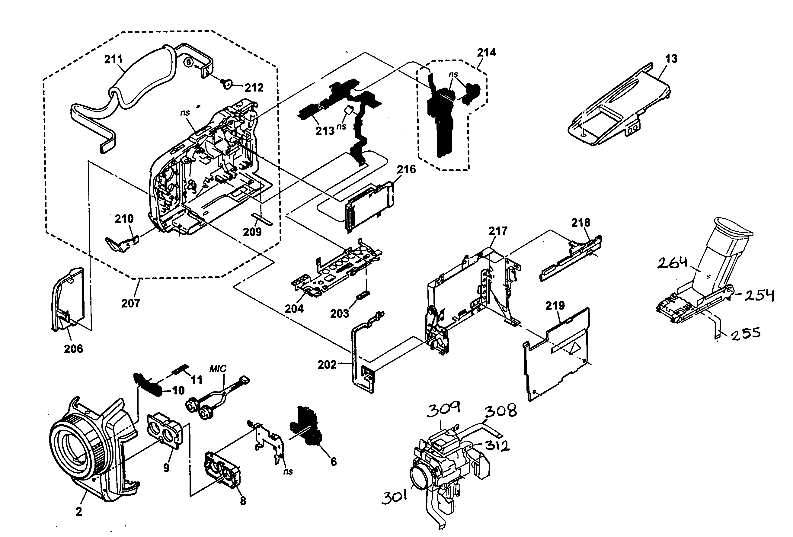 Sony DCR-TRV38 right assy diagram
