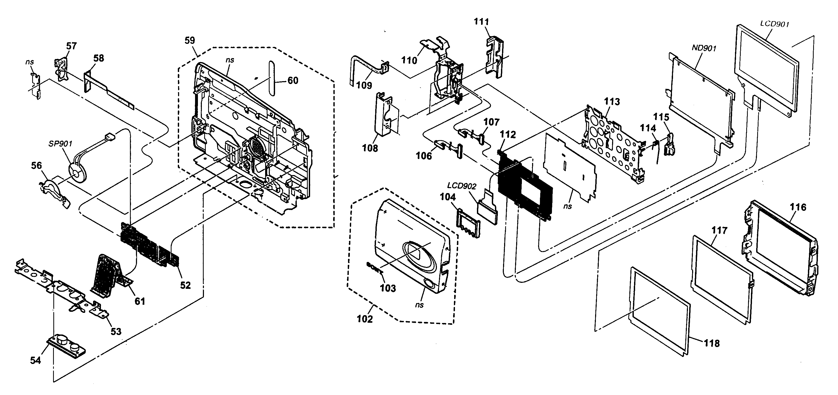 Sony DCR-TRV38 left assy diagram