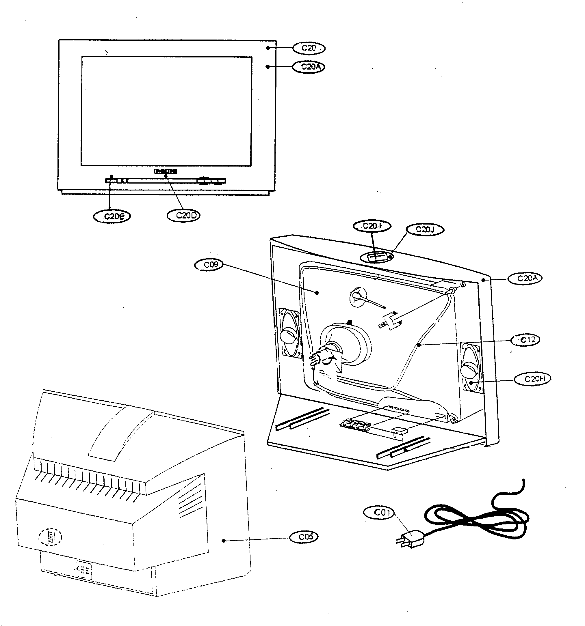 Philips 32PT663R37A cabinet parts diagram