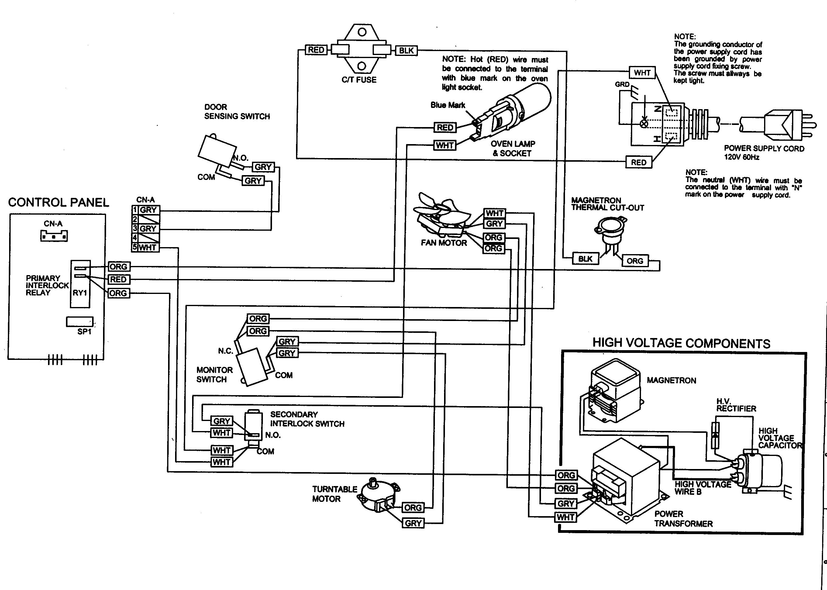 Sharp R-200BW wiring diagram diagram