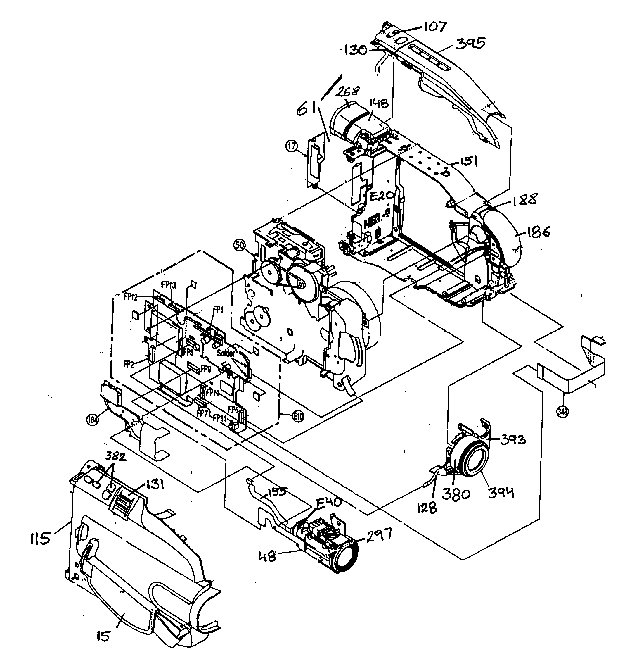 Panasonic VM-L153 cabinet parts diagram