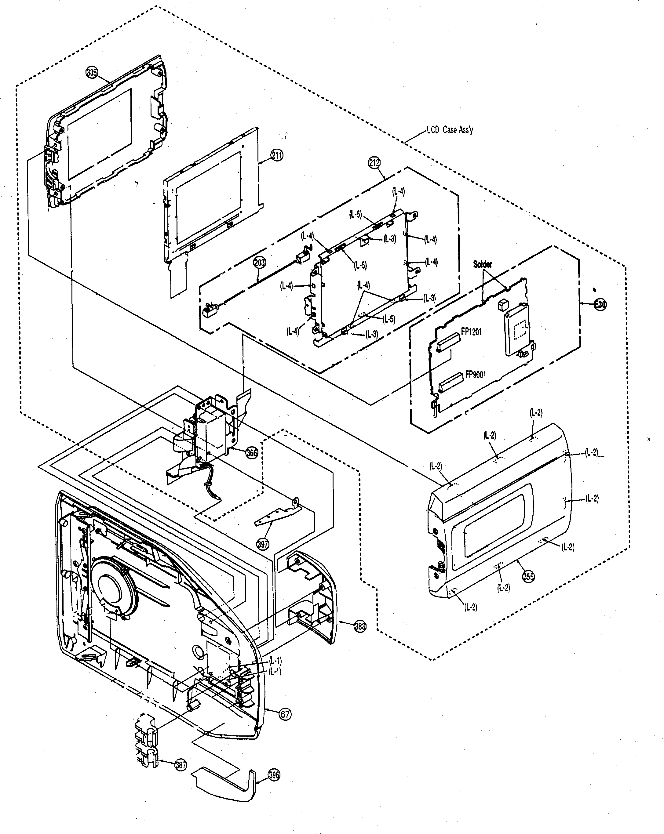 Panasonic PV-L353 lcd assy diagram