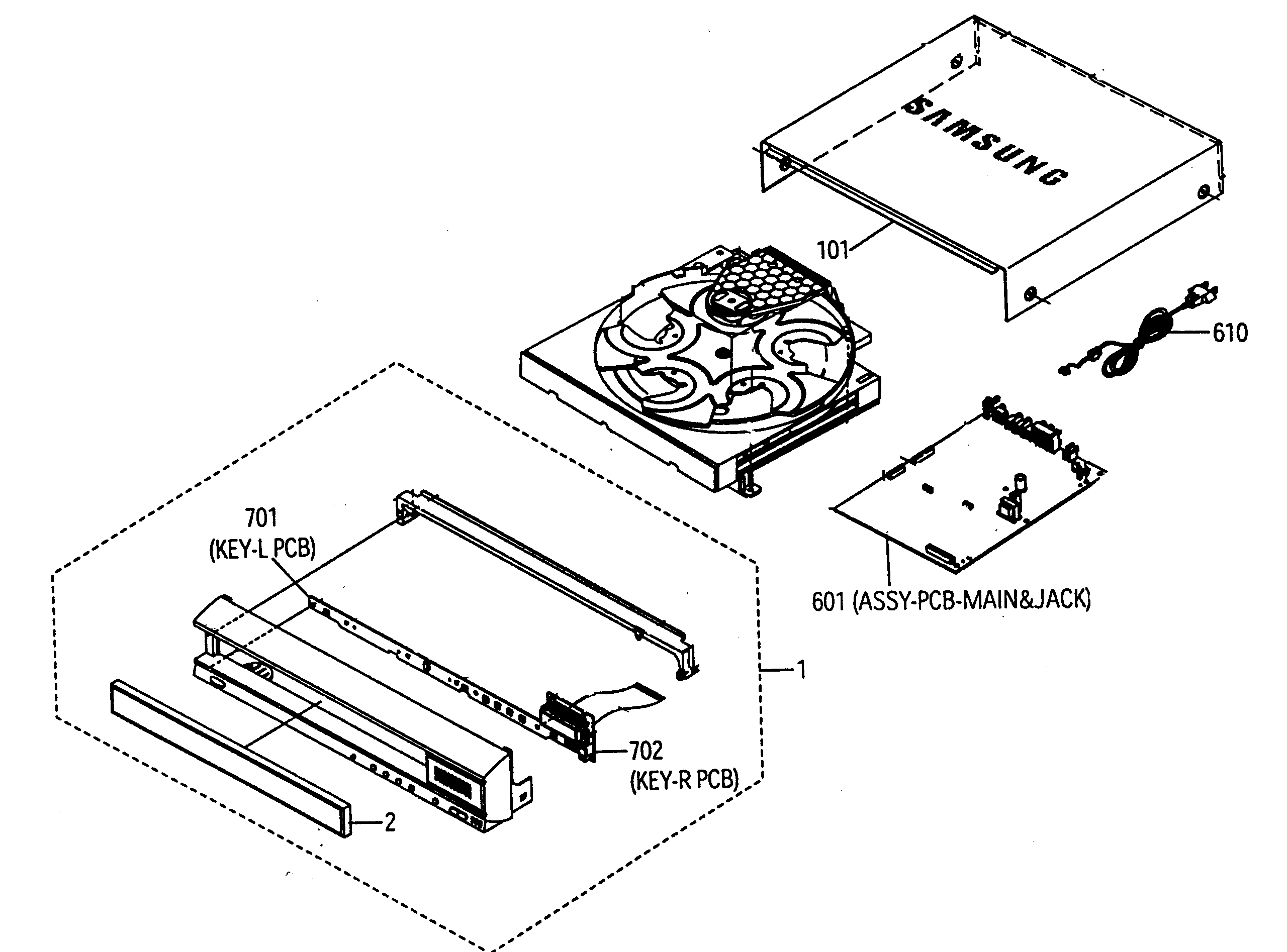 Samsung DVD-C631P cabinet parts diagram