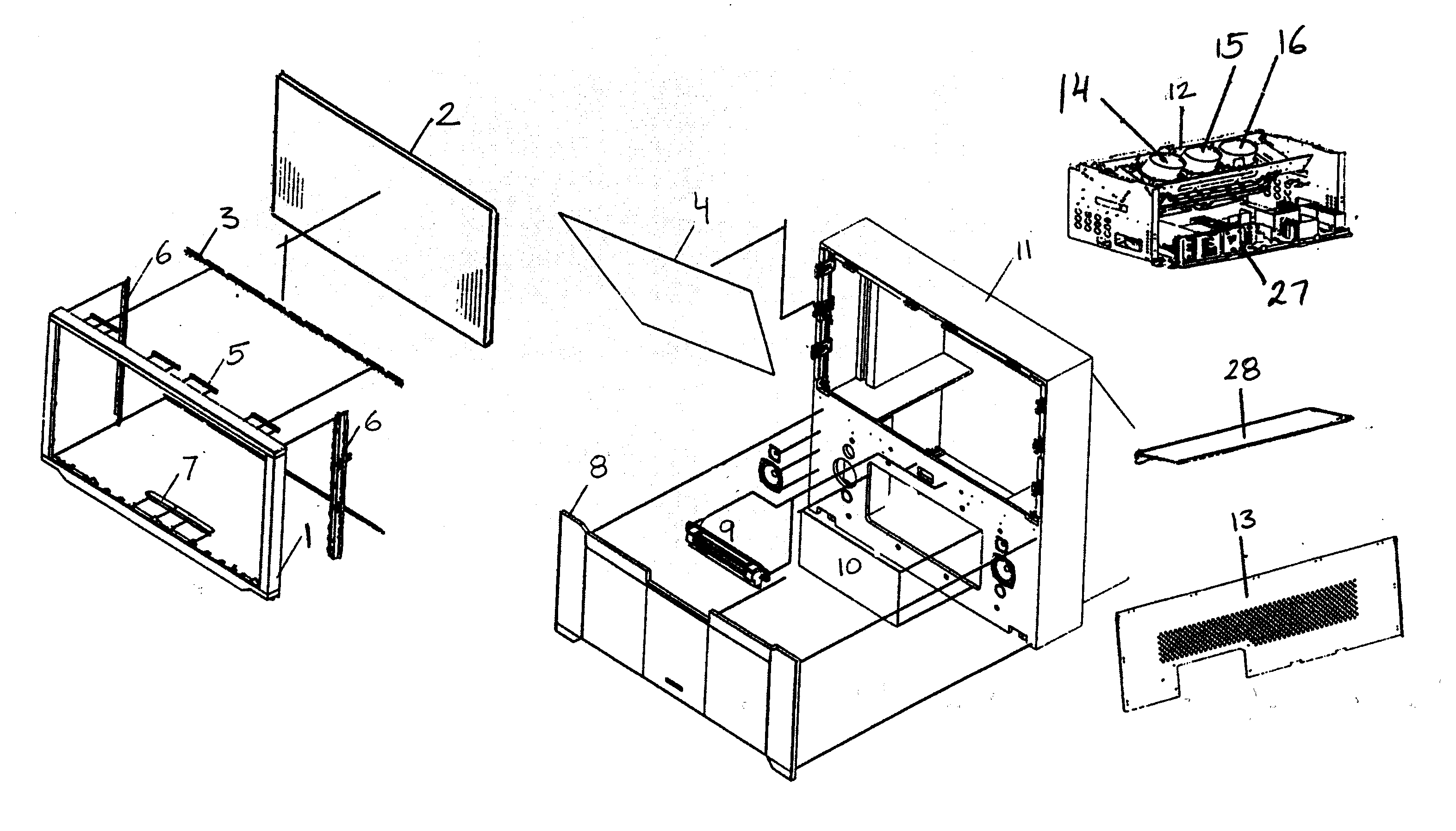 Hitachi 57F500 cabinet parts diagram