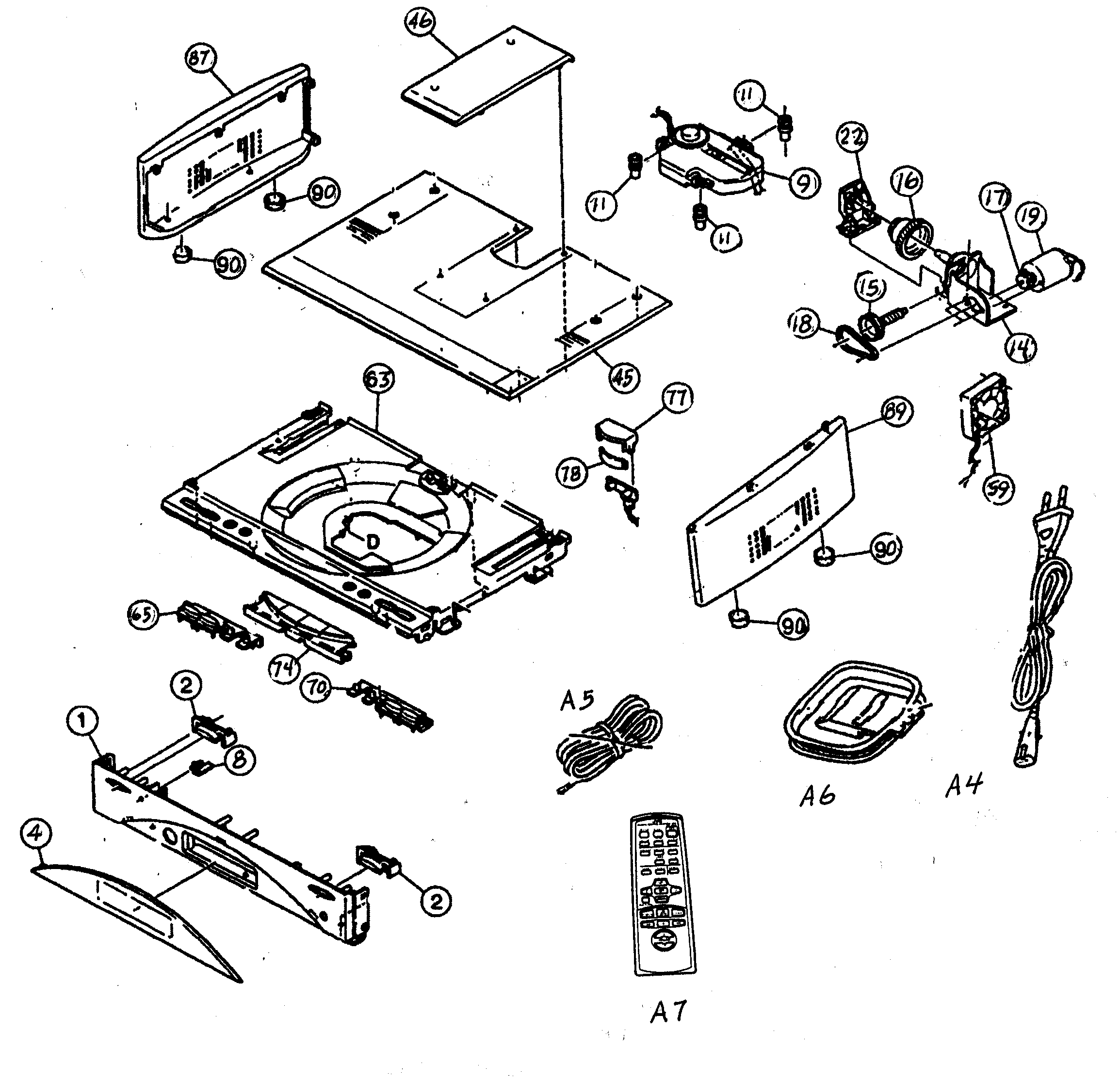 JVC FS-SD1000 cabinet parts diagram