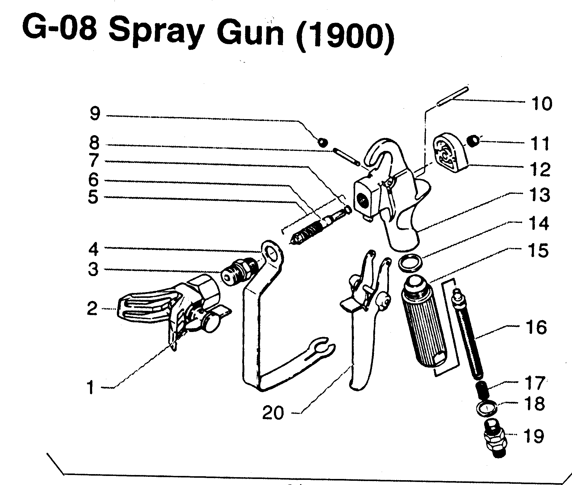 spray gun parts diagram