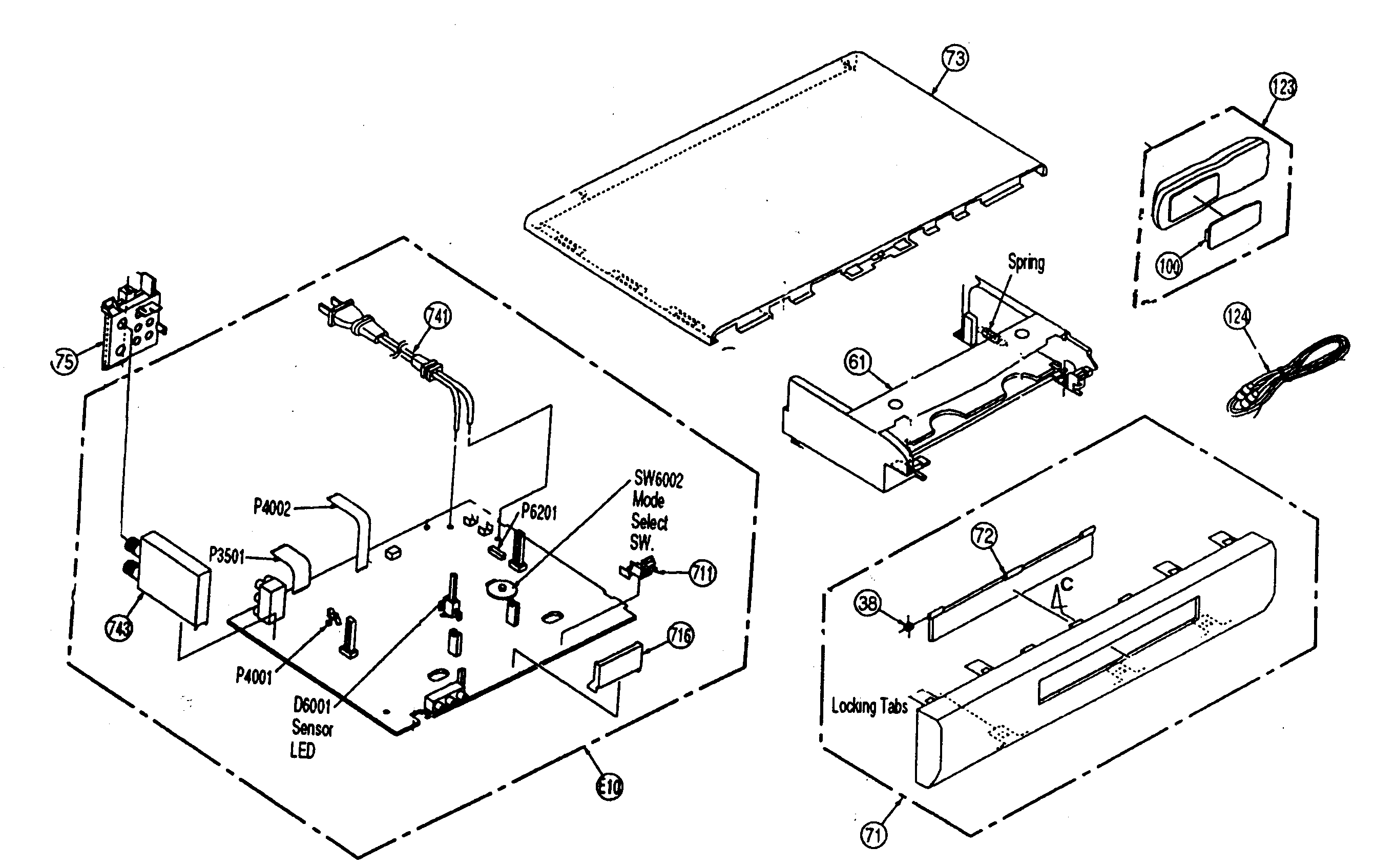 Panasonic PV-V4023-K cabinet parts diagram
