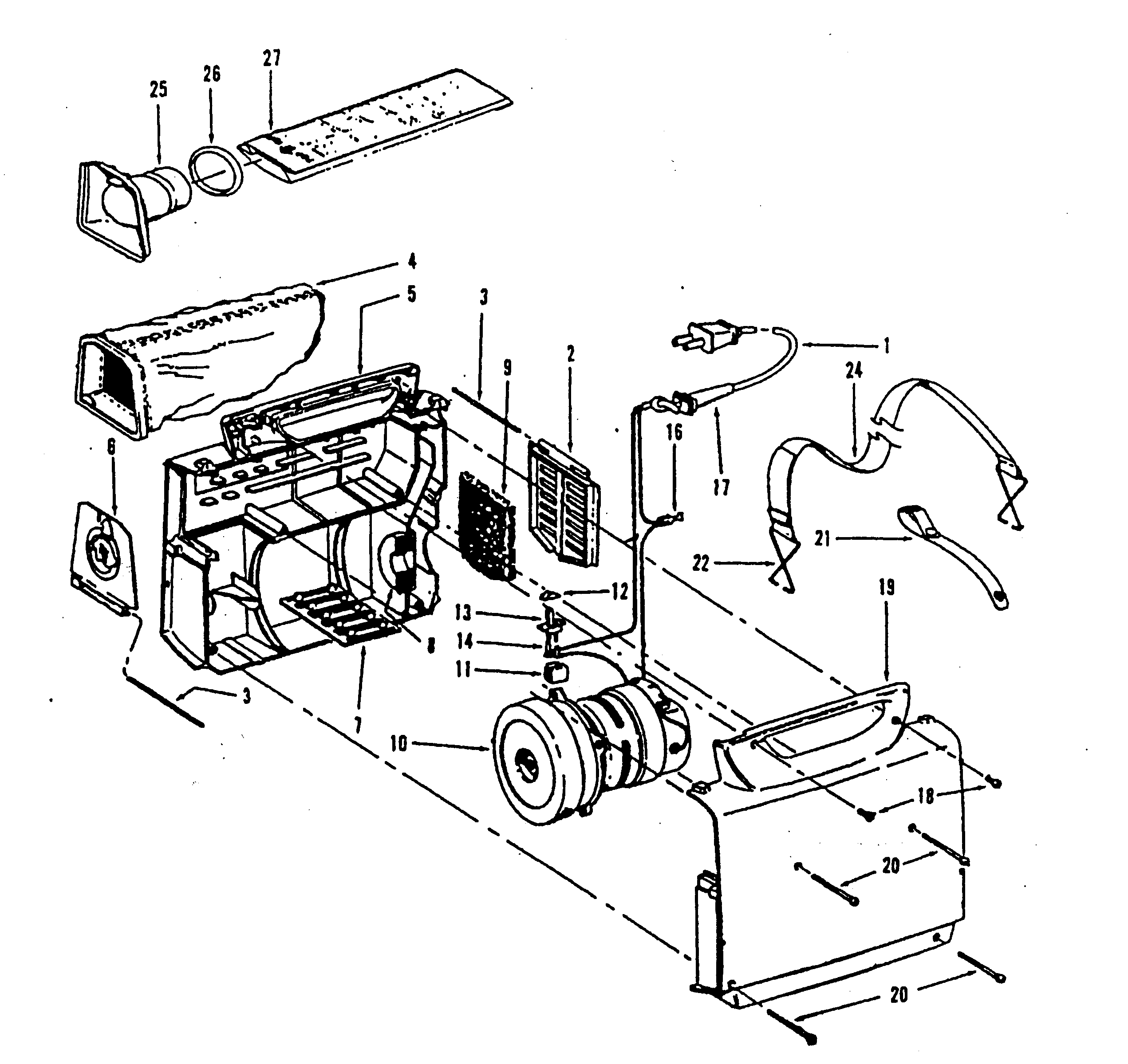 Hoover S7065-022 housing assy diagram