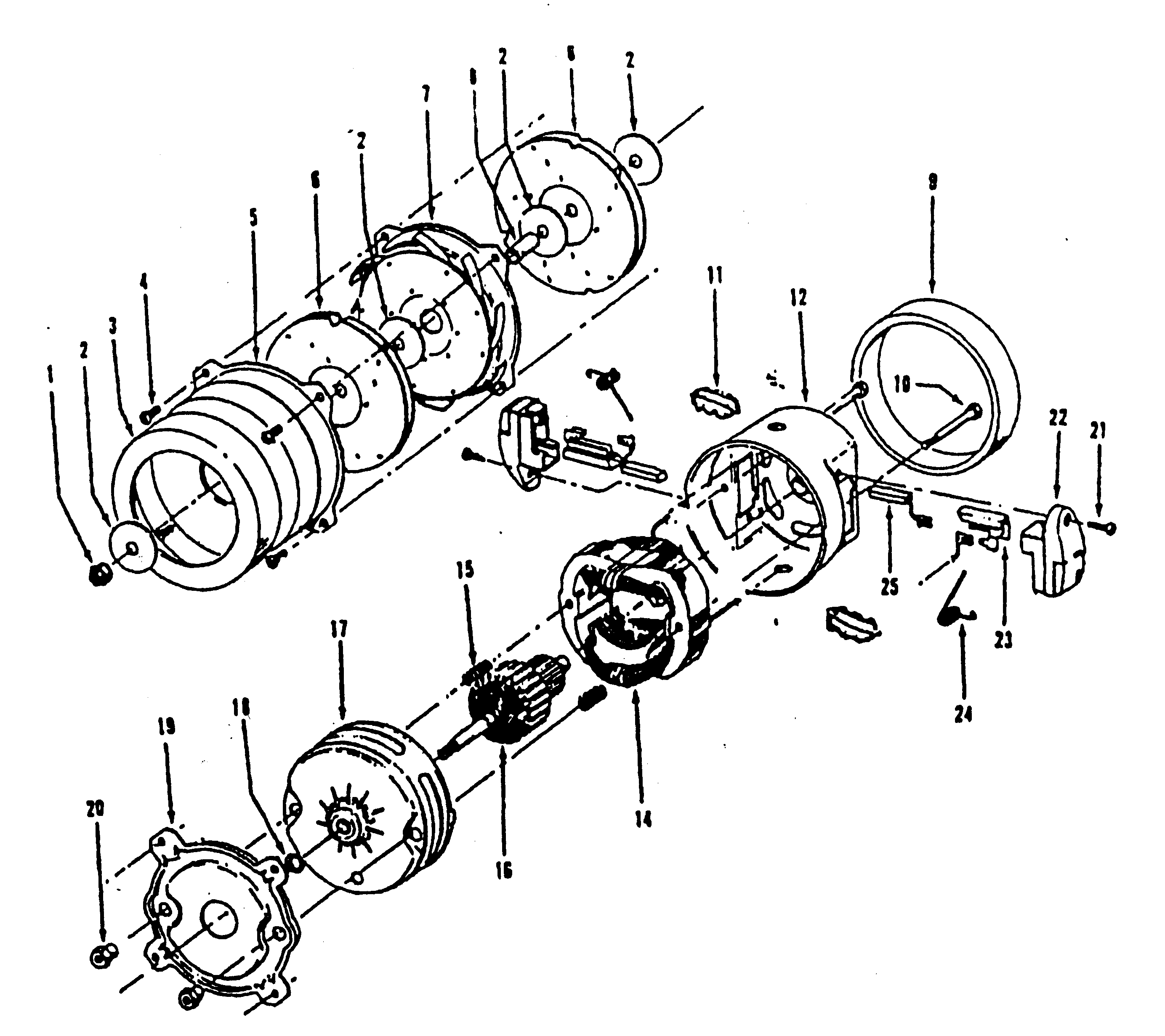 Hoover S7065-022 motor assy diagram