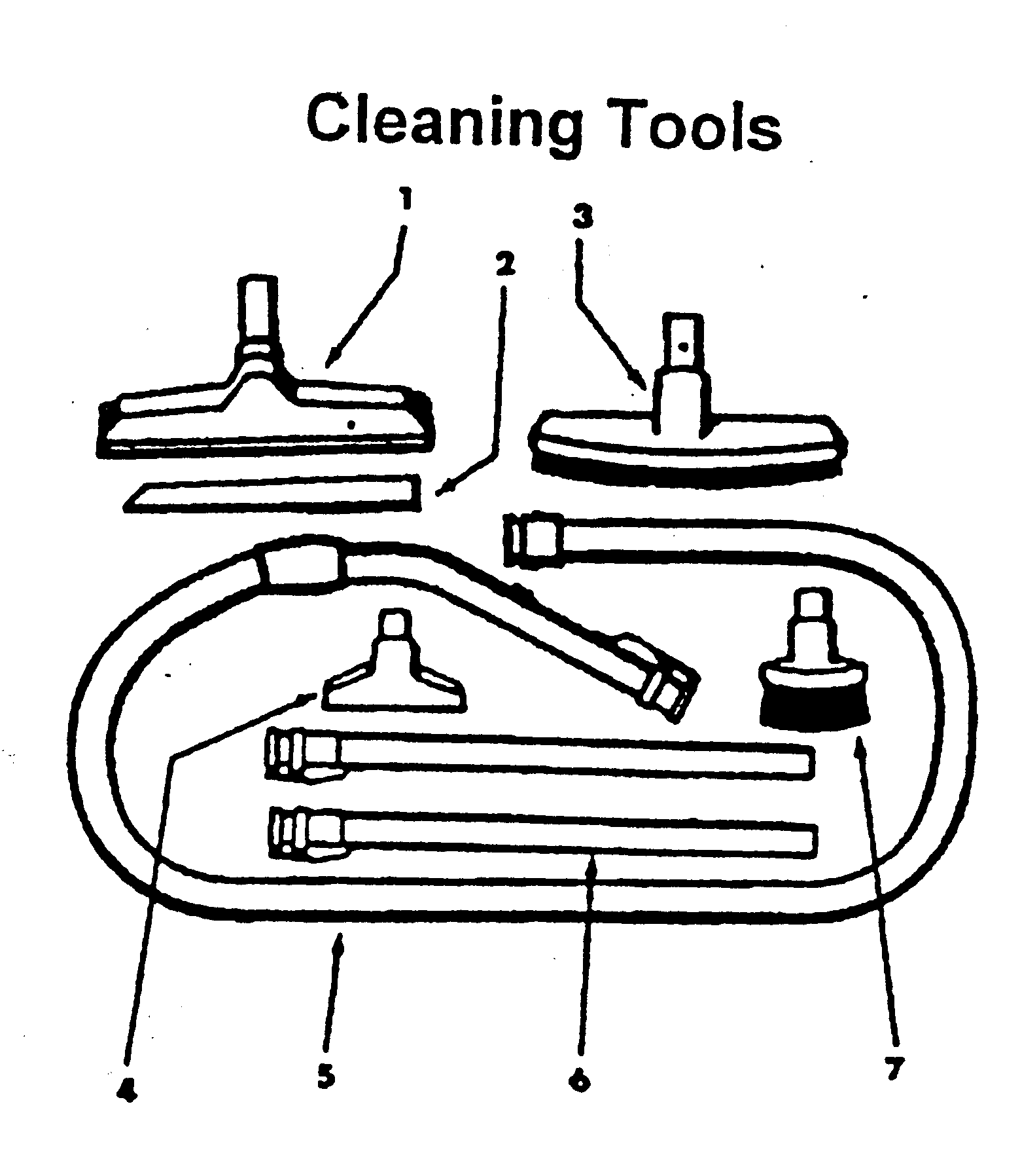 Hoover S7065-060 cleaning tools diagram