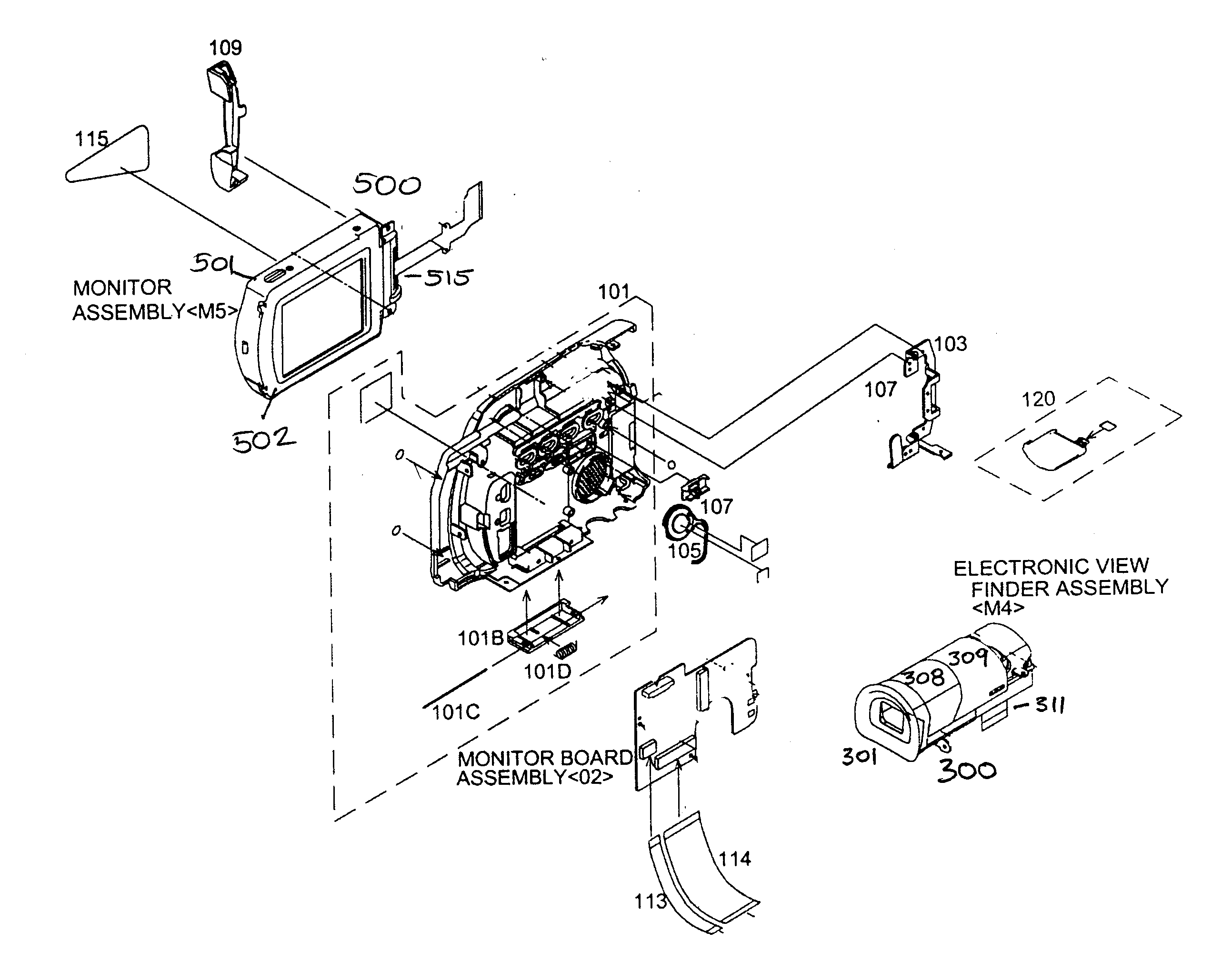 JVC GR-D30U left cabinet parts diagram
