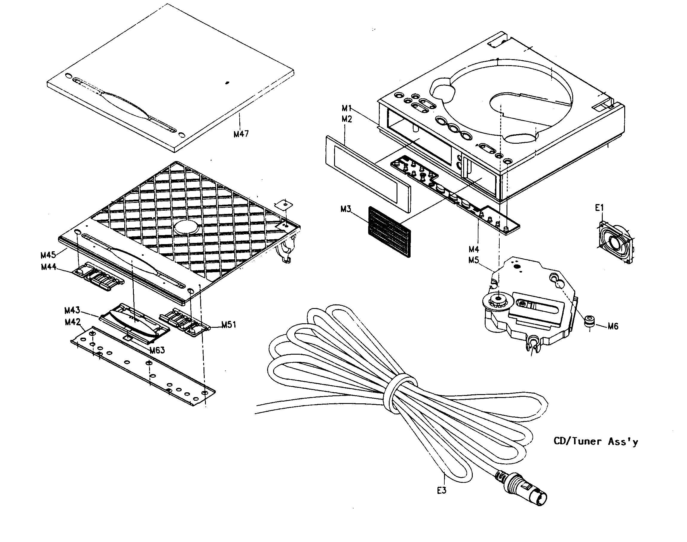 Nakamichi SS3 cd/tunner assy diagram