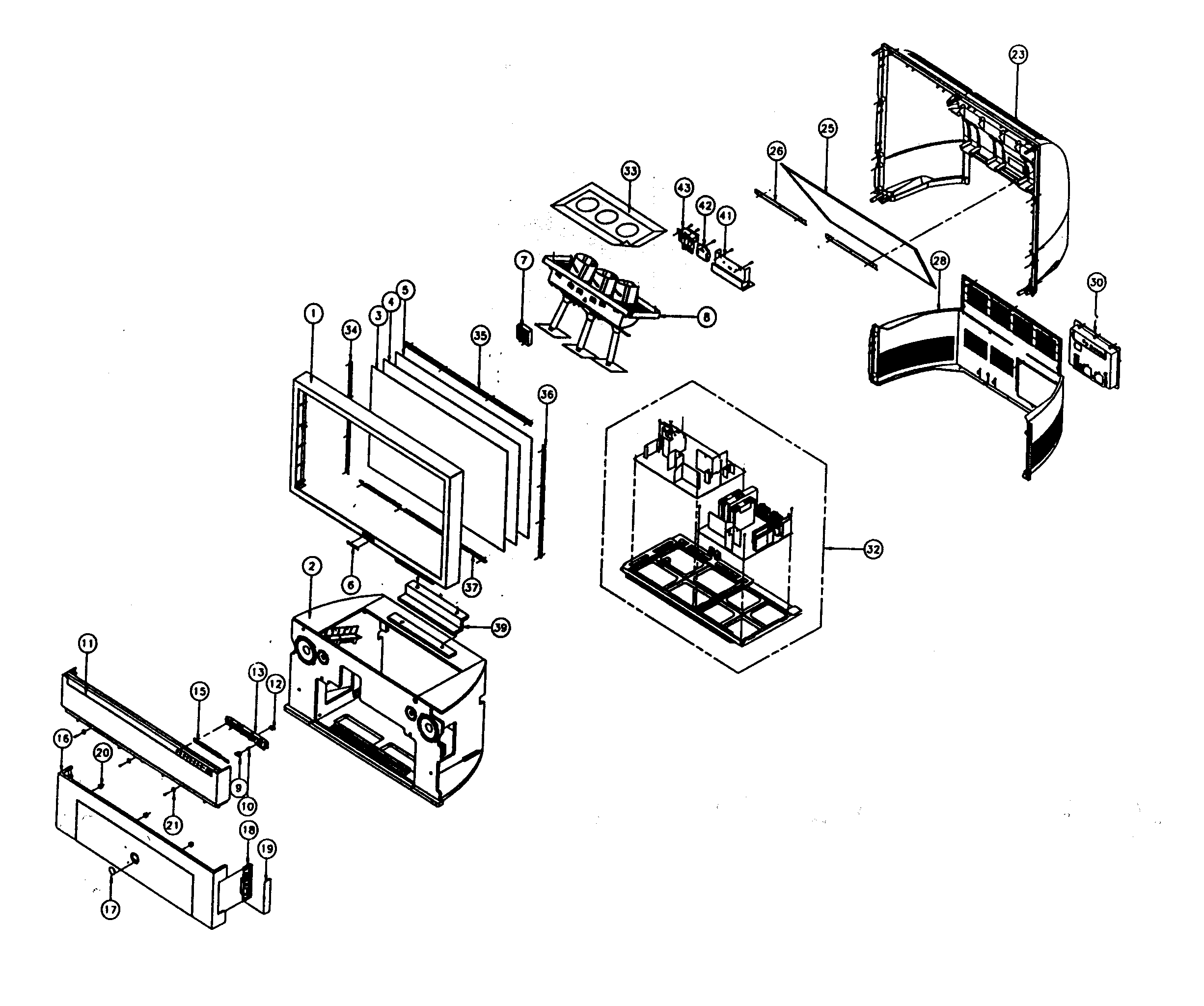 Samsung HCM4216WX cabinet parts diagram