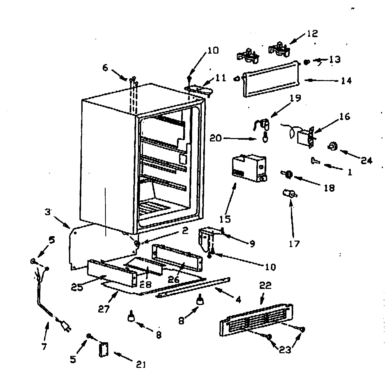 Kenmore 56493619100 cabinet parts diagram