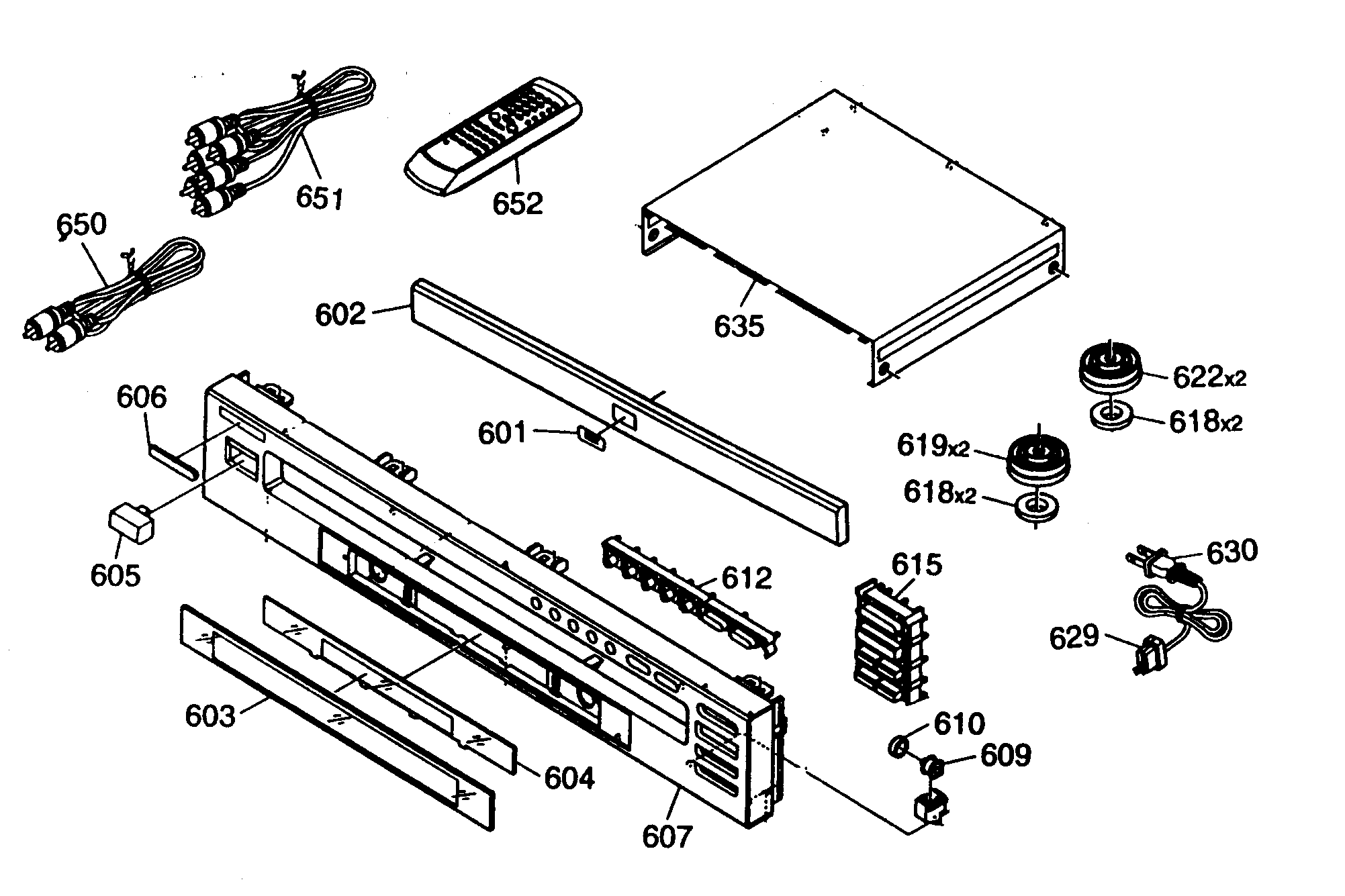 Kenwood DV-705 cabinet parts diagram