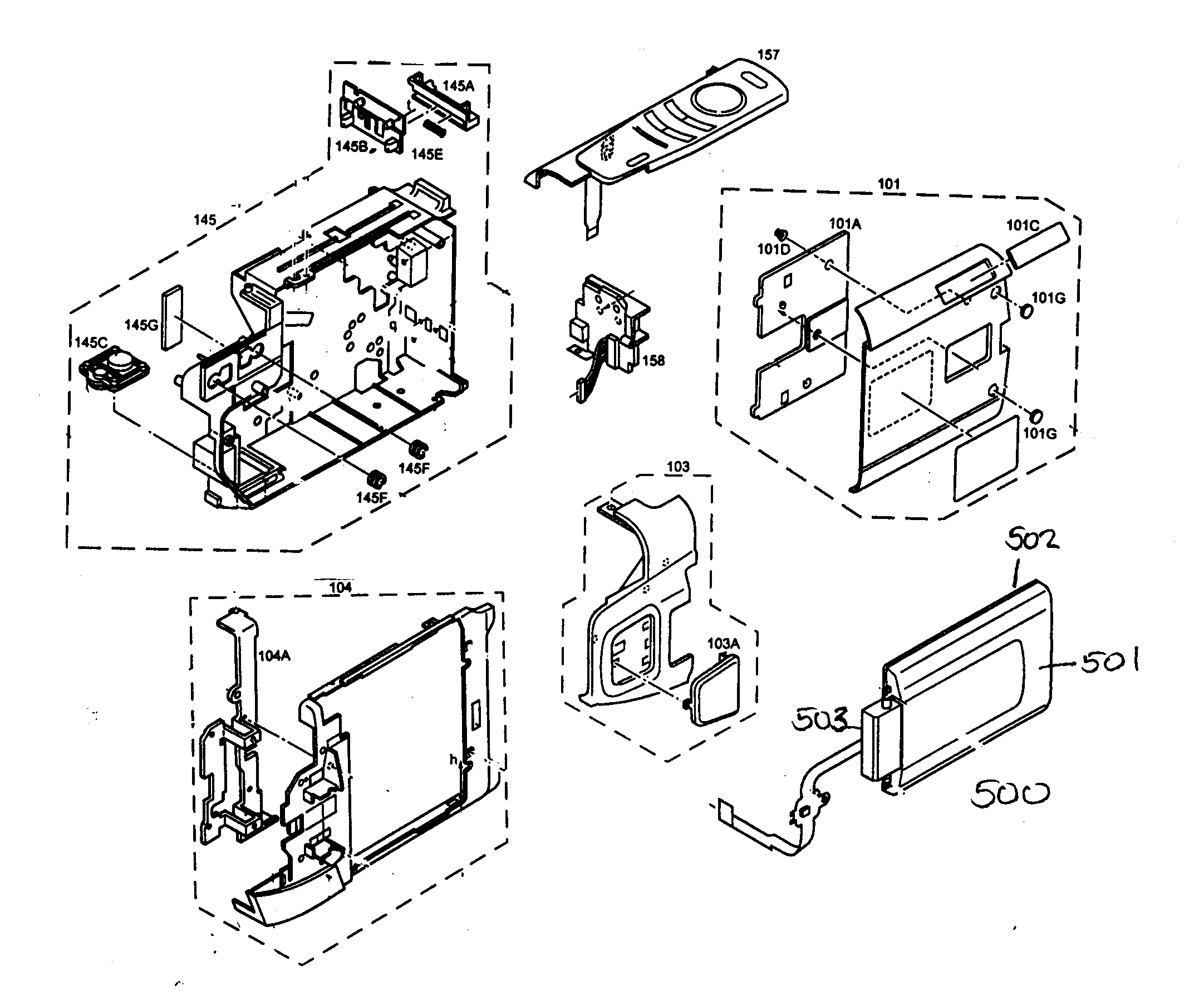 JVC GR-SXM250US lcd assy diagram