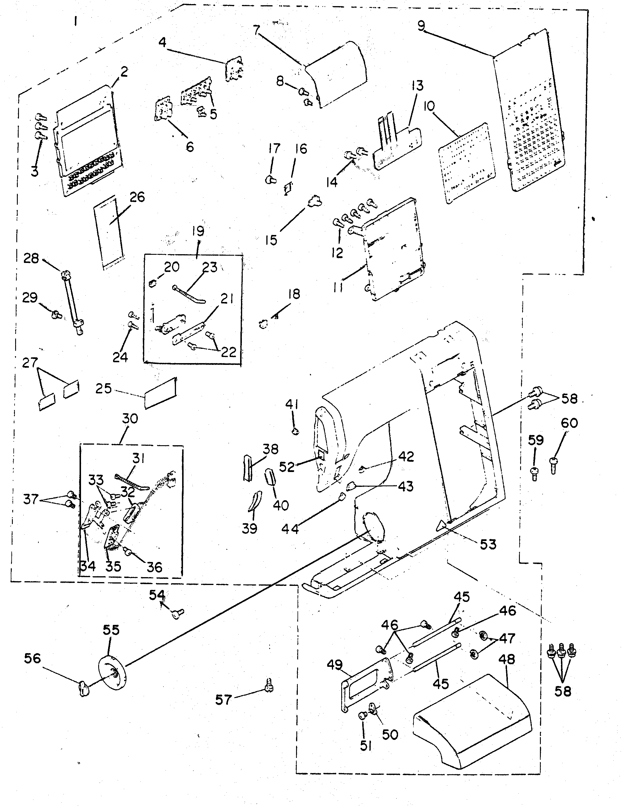 Singer PROFESSIONAL XL-10 front panel components diagram