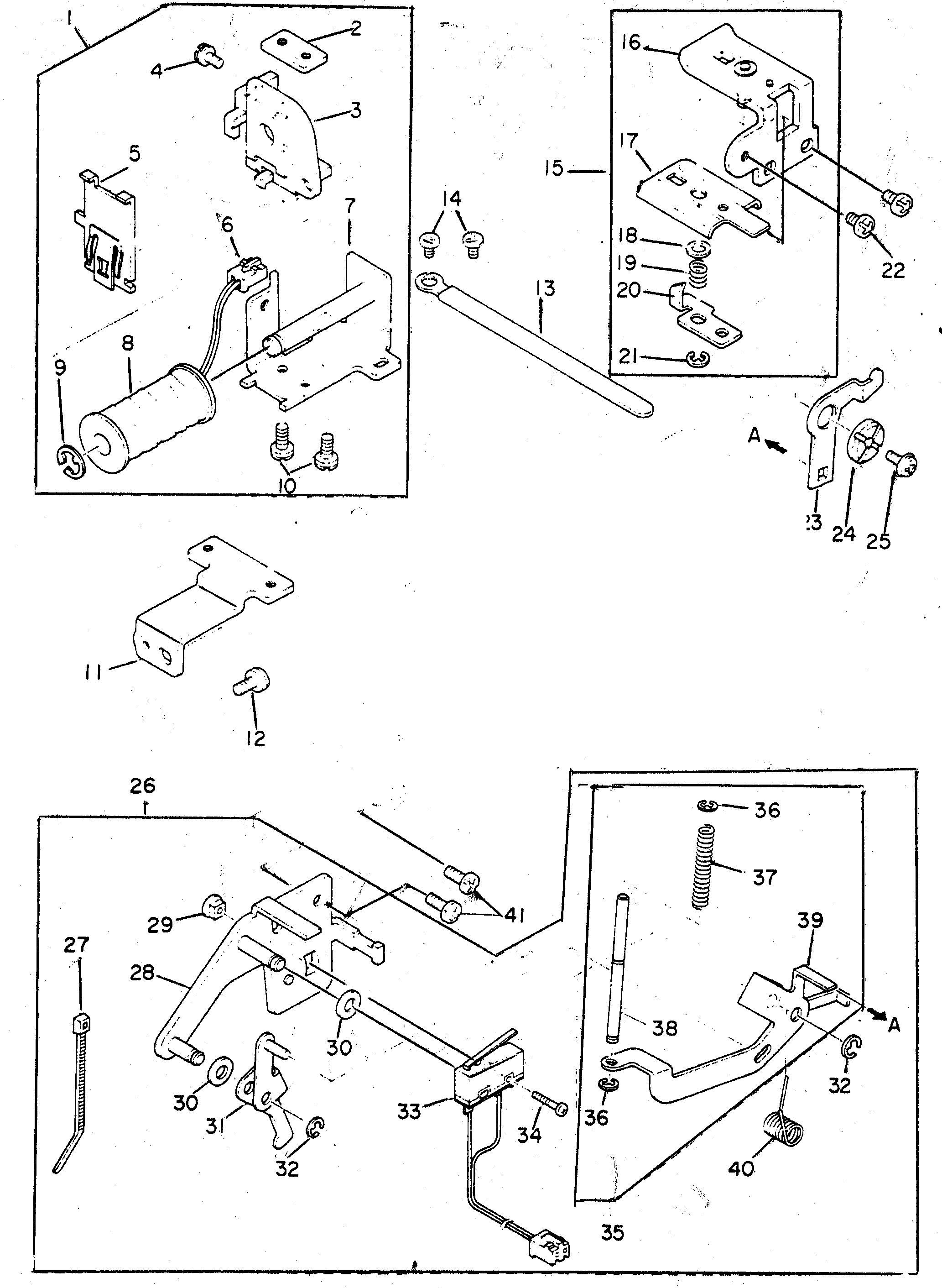 Singer PROFESSIONAL XL-10 solenoid/thread sensor guide/tension releasing plate diagram