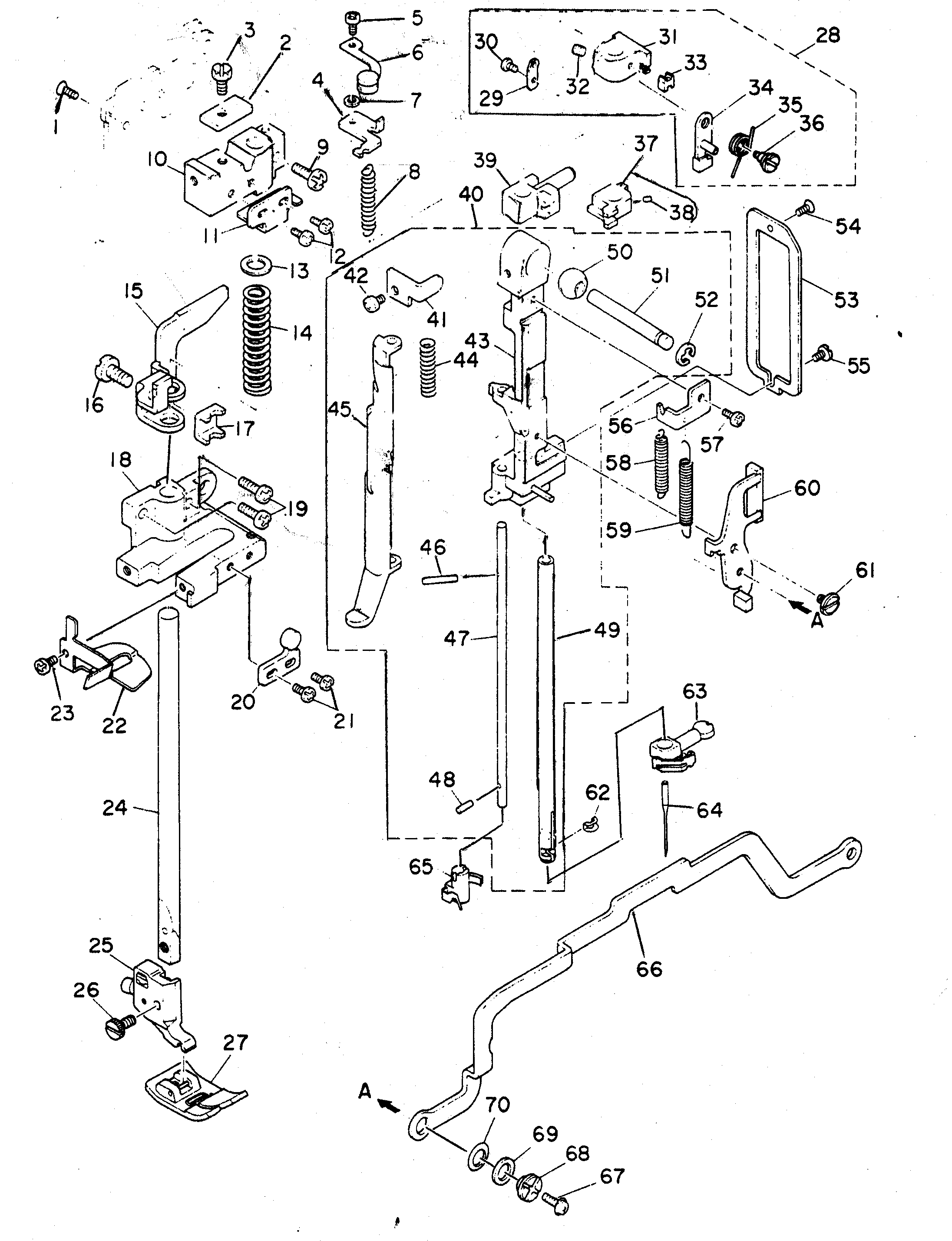 Singer PROFESSIONAL XL-10 needle bar diagram