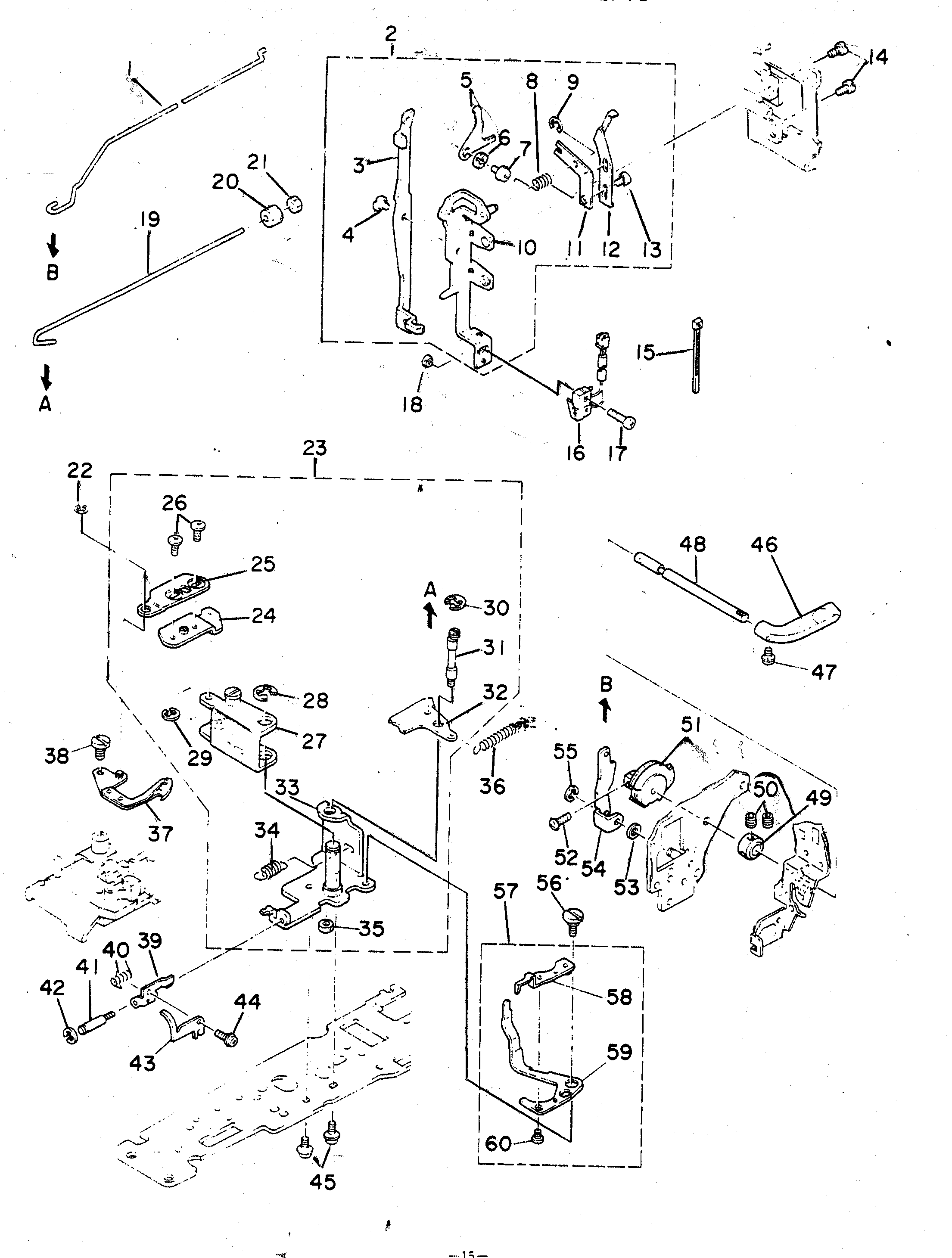 Singer PROFESSIONAL XL-10 thread trimmer link diagram