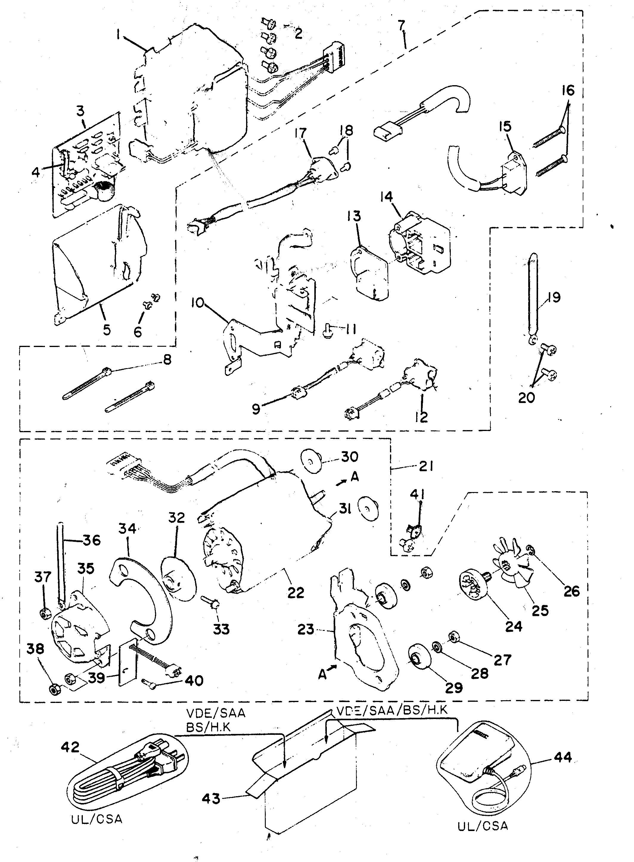 Singer PROFESSIONAL XL-10 power circuit board/main motor diagram