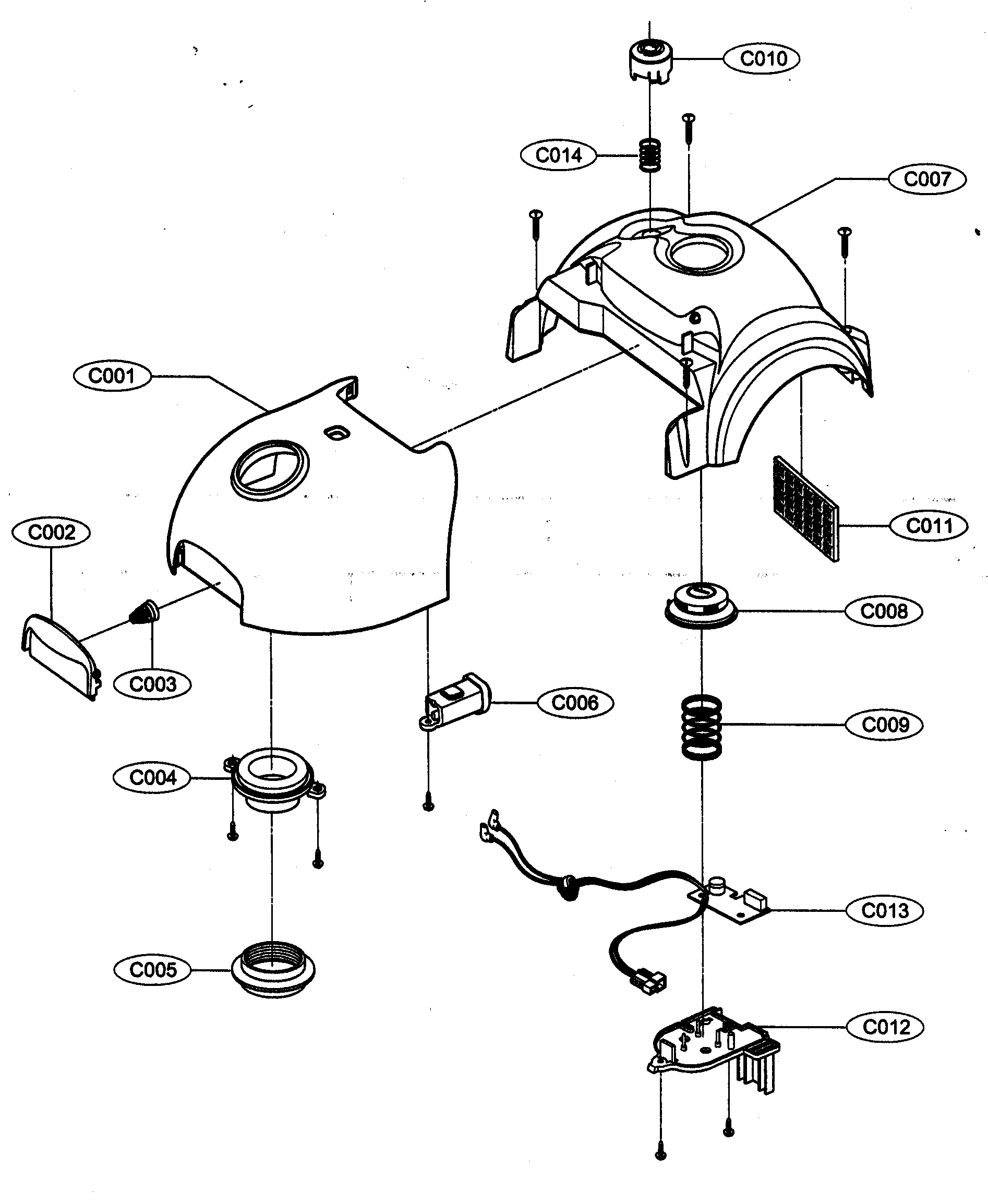 Kenmore 72123082300 cabinet parts 2 diagram