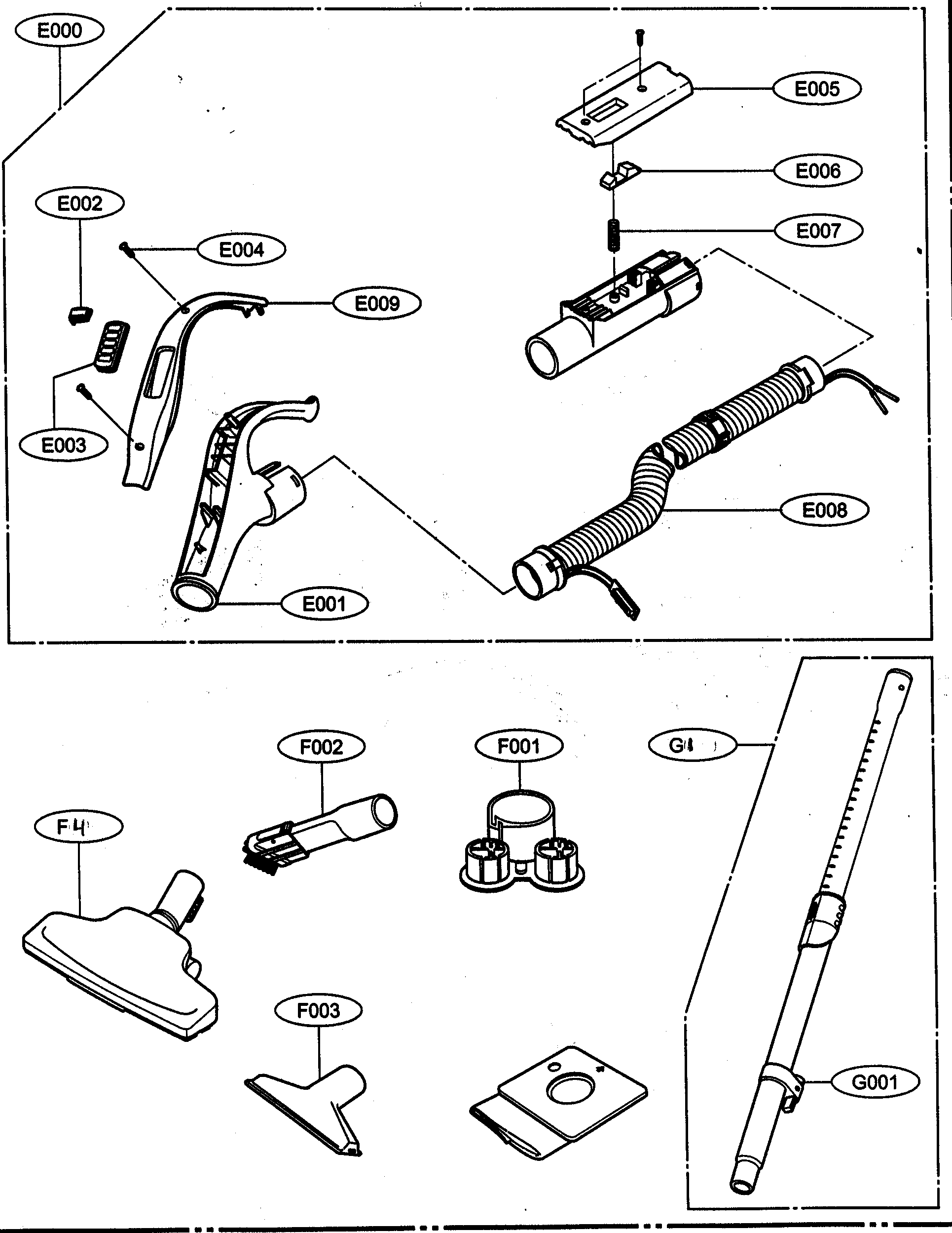 Kenmore 72123150000 accessorys holder/hose assy diagram