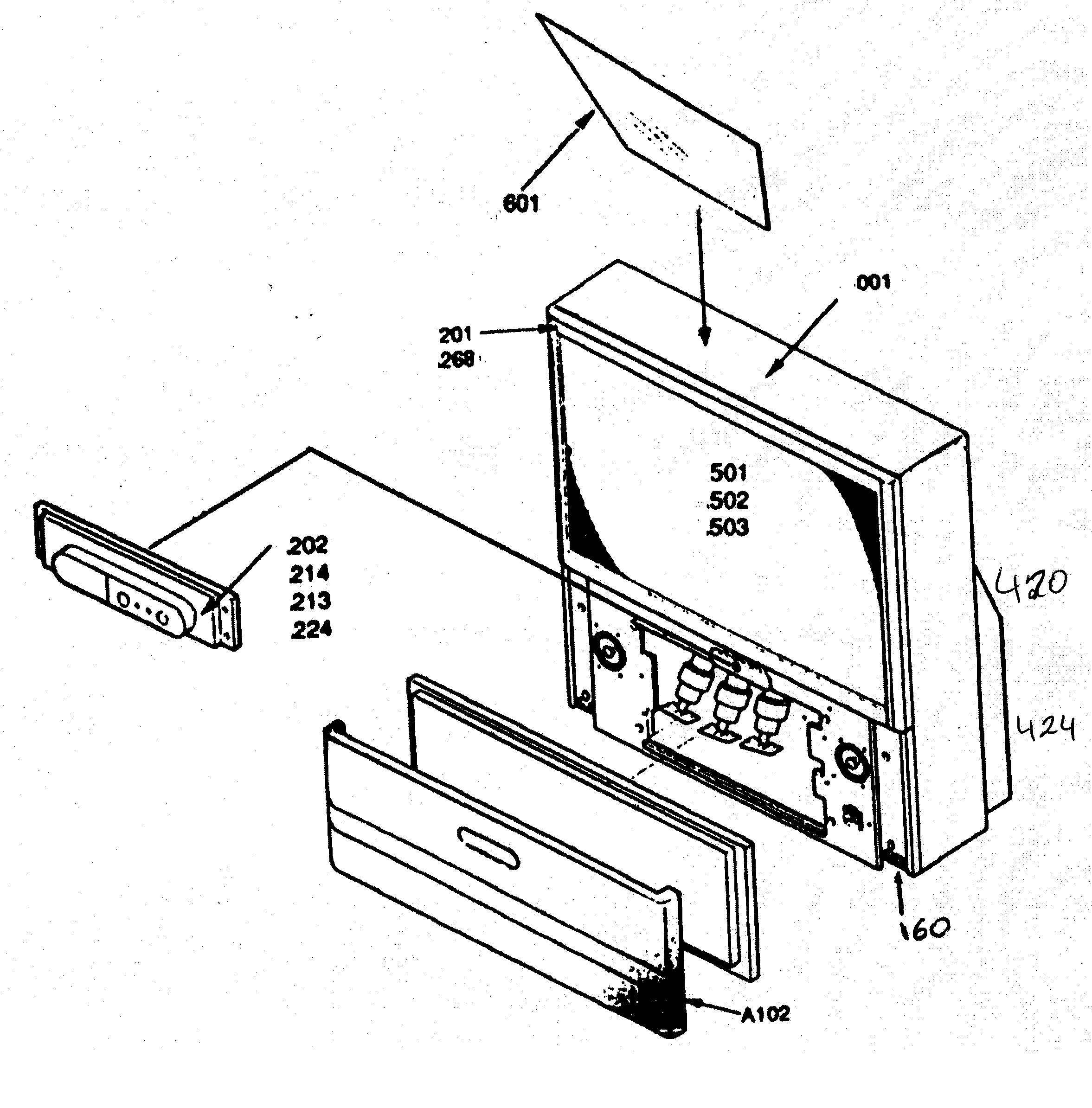 Toshiba 42H83 cabinet parts diagram