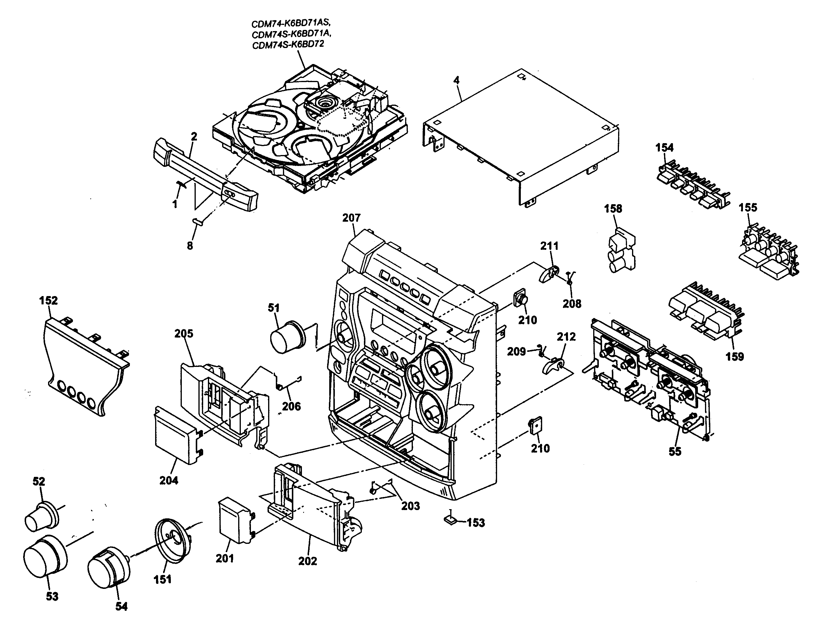 Sony JAX-N5 cabinet parts diagram