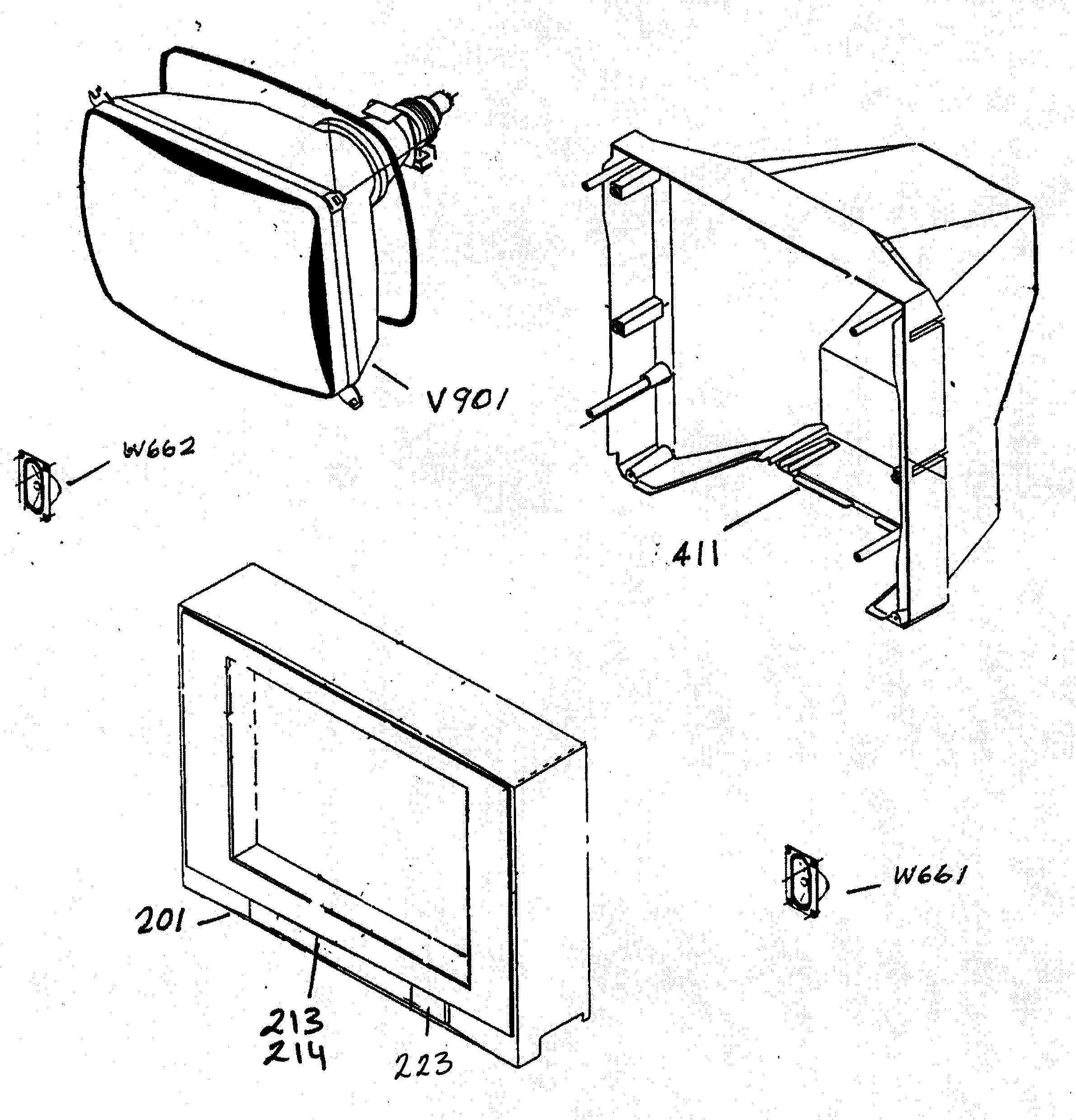 Toshiba 36AF53 cabinet parts diagram