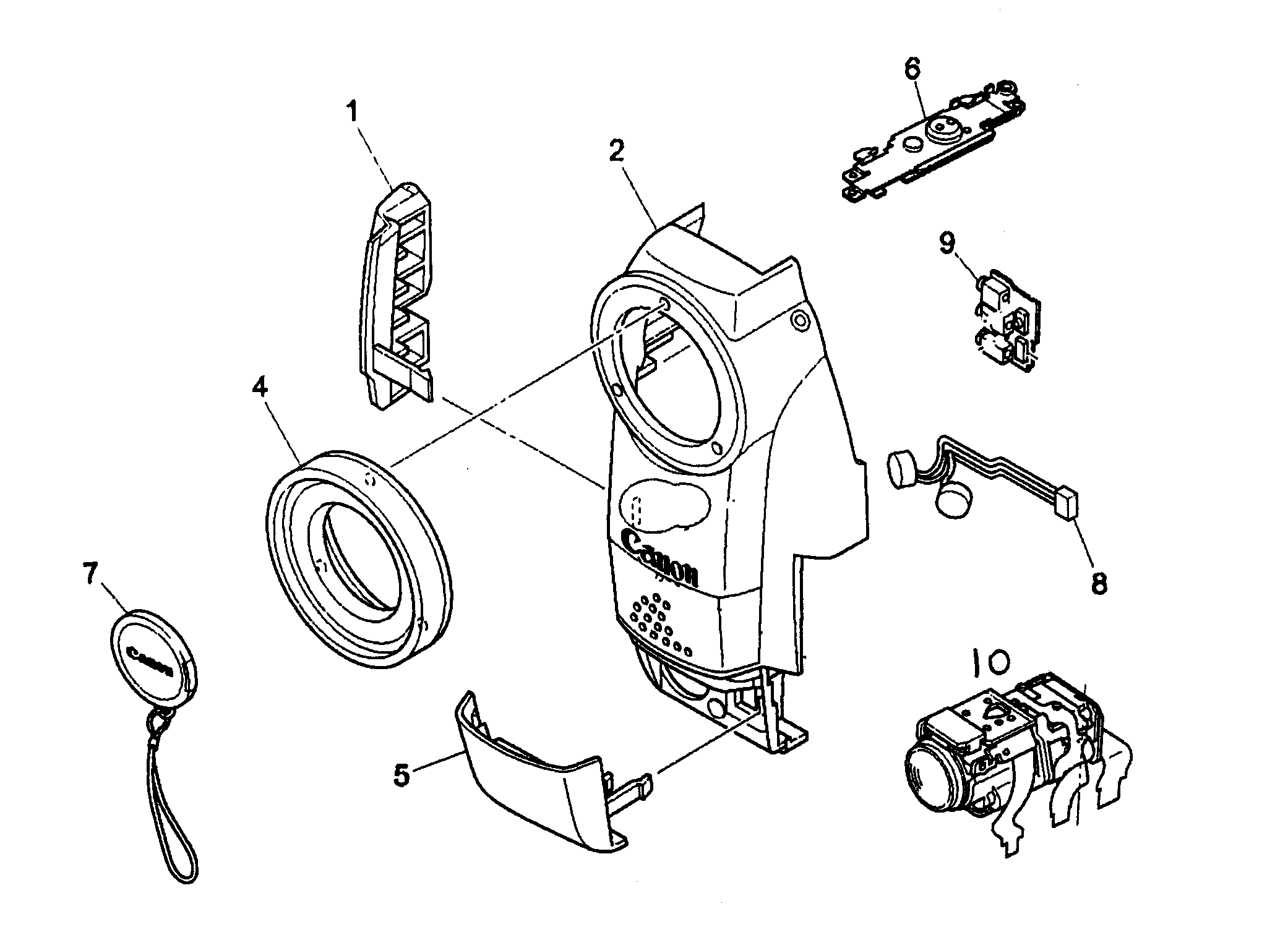 Canon ZR45MC front assy diagram