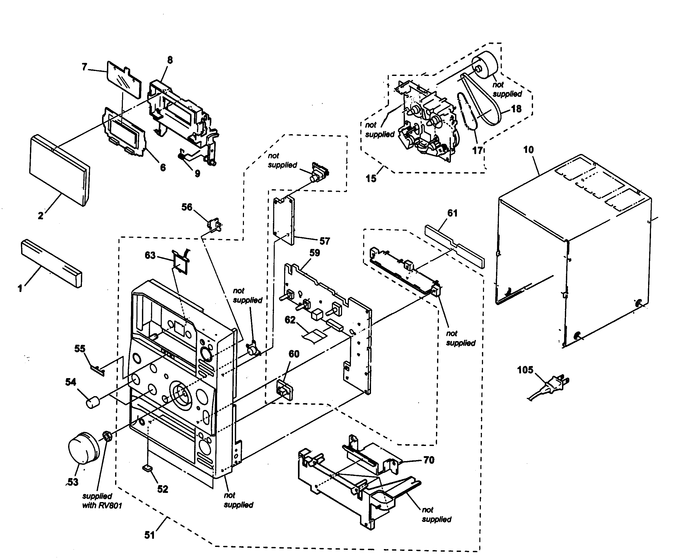 Sony HCD-CP101 cabinet parts diagram