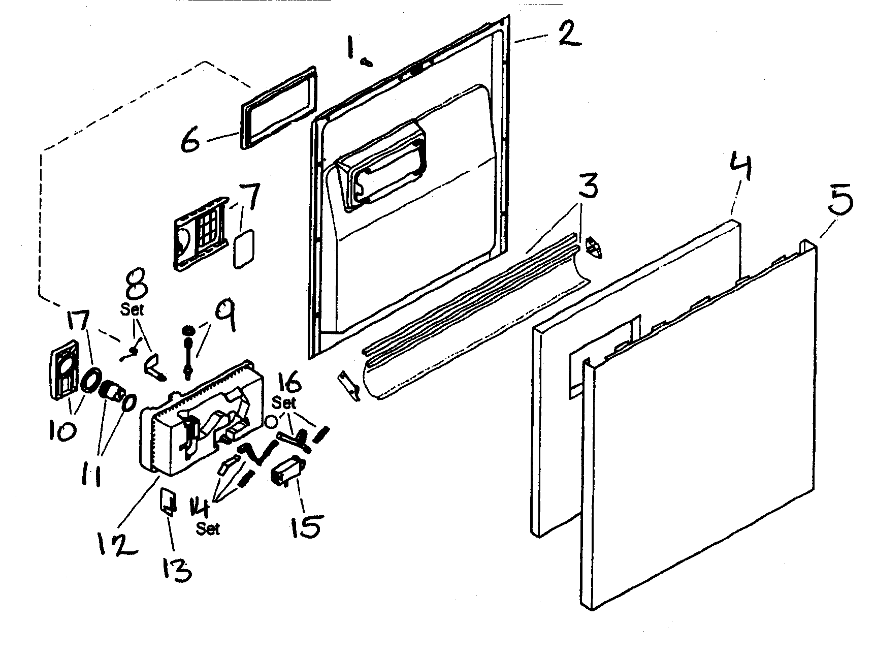 Bosch SHU43C02UC/14 door assy diagram