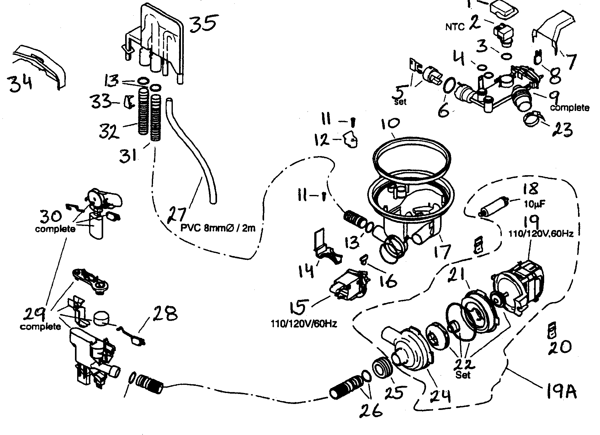 Bosch SHU43C02UC/14 component assy diagram