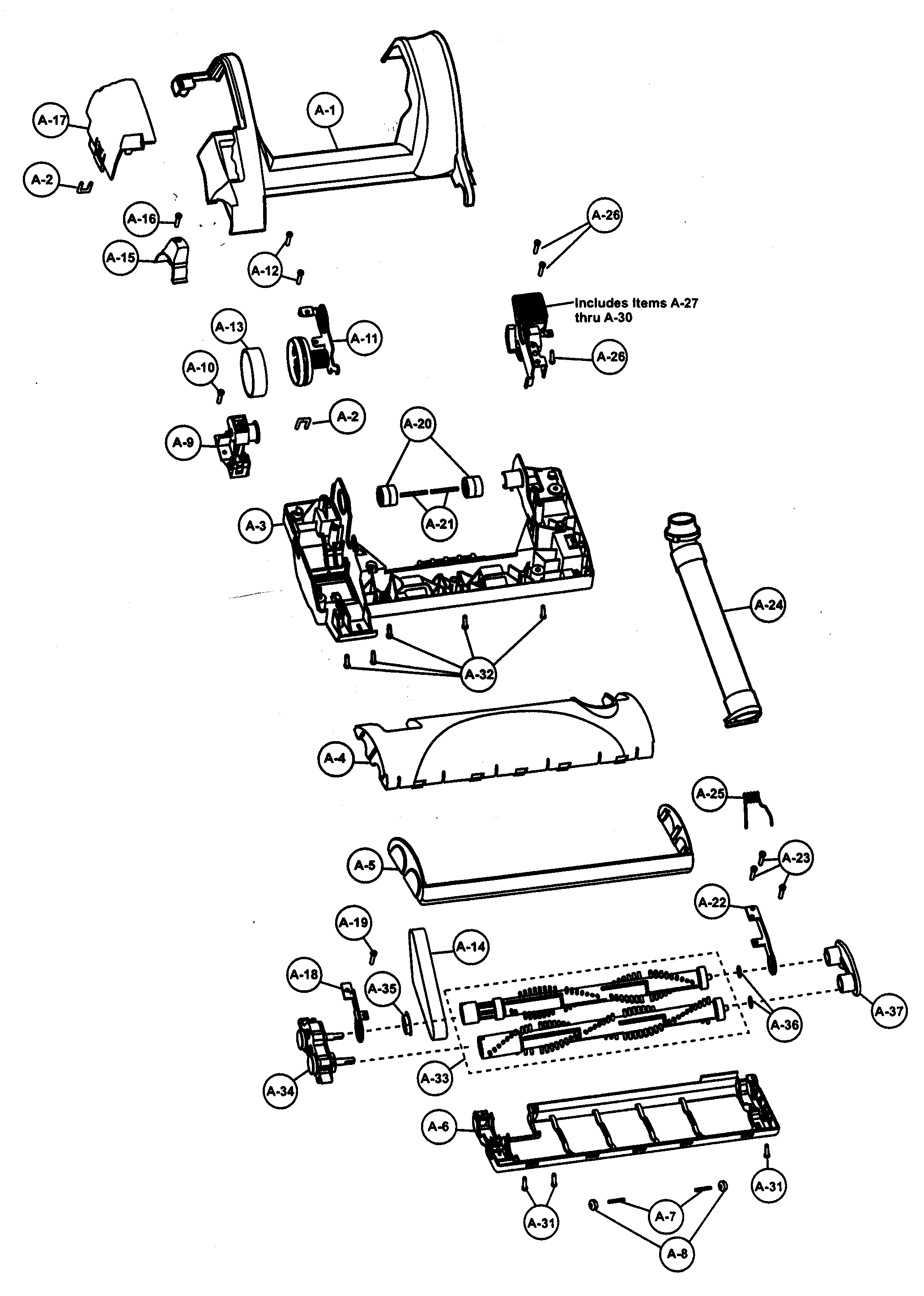 Panasonic MC-V757200 nozzle housing diagram