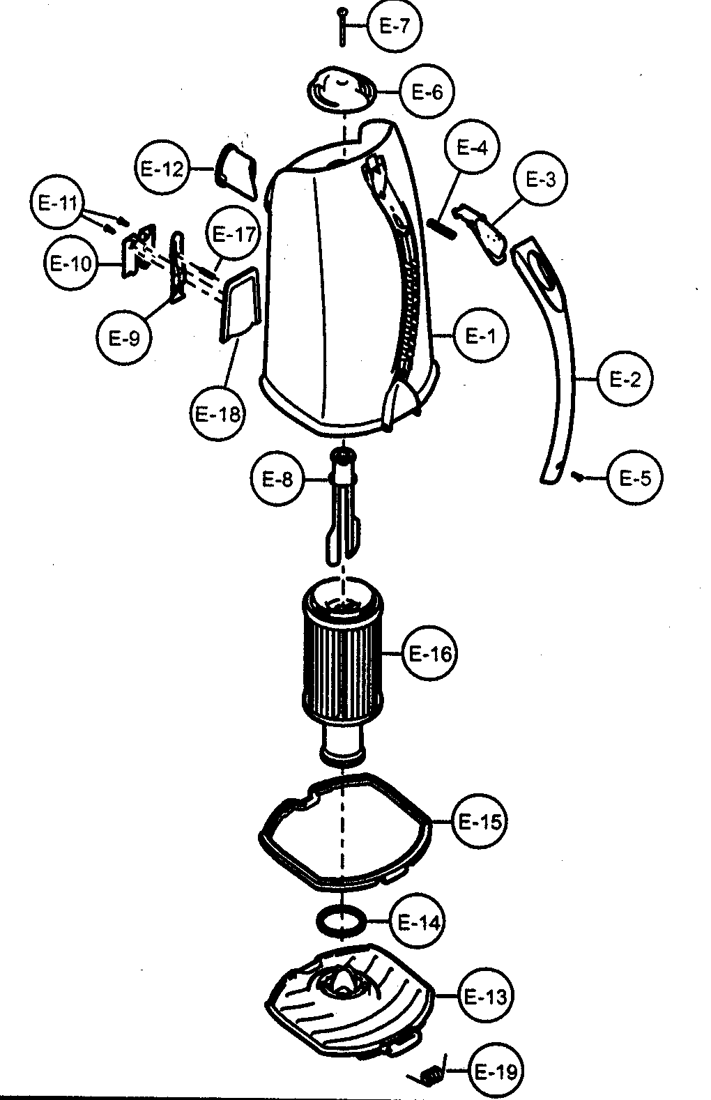 Panasonic MC-V757200 dust bin diagram