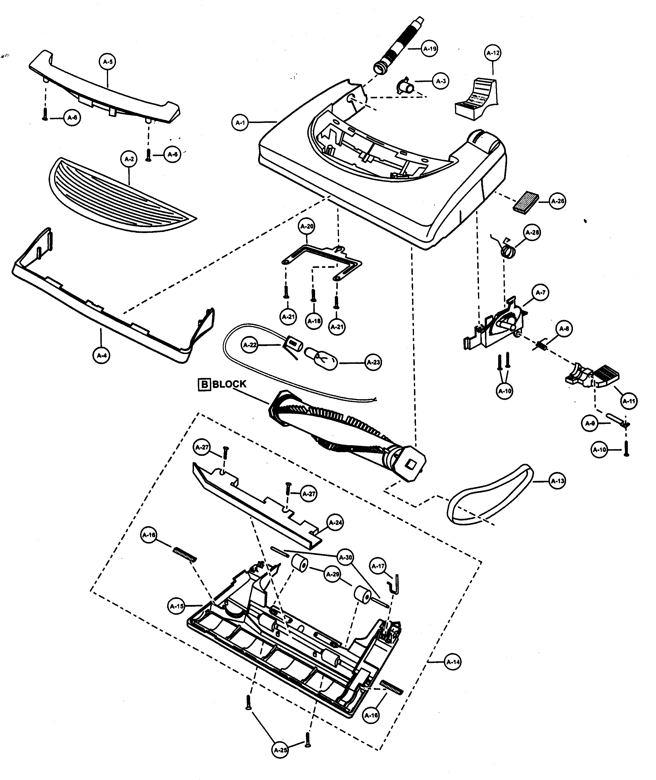Panasonic MC-V731200 nozzle housing diagram