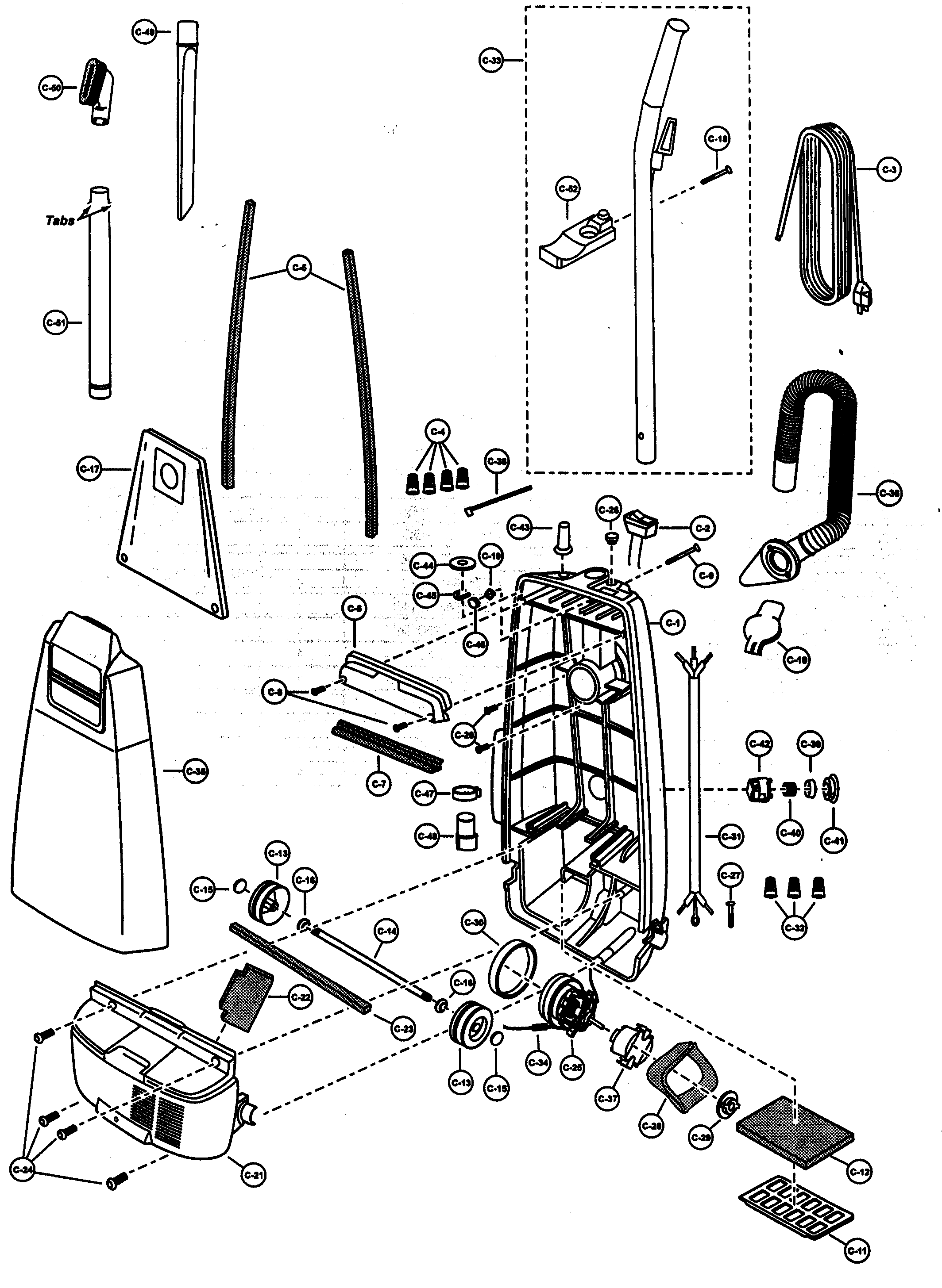Panasonic MC-V225 body/motor housing/motor diagram