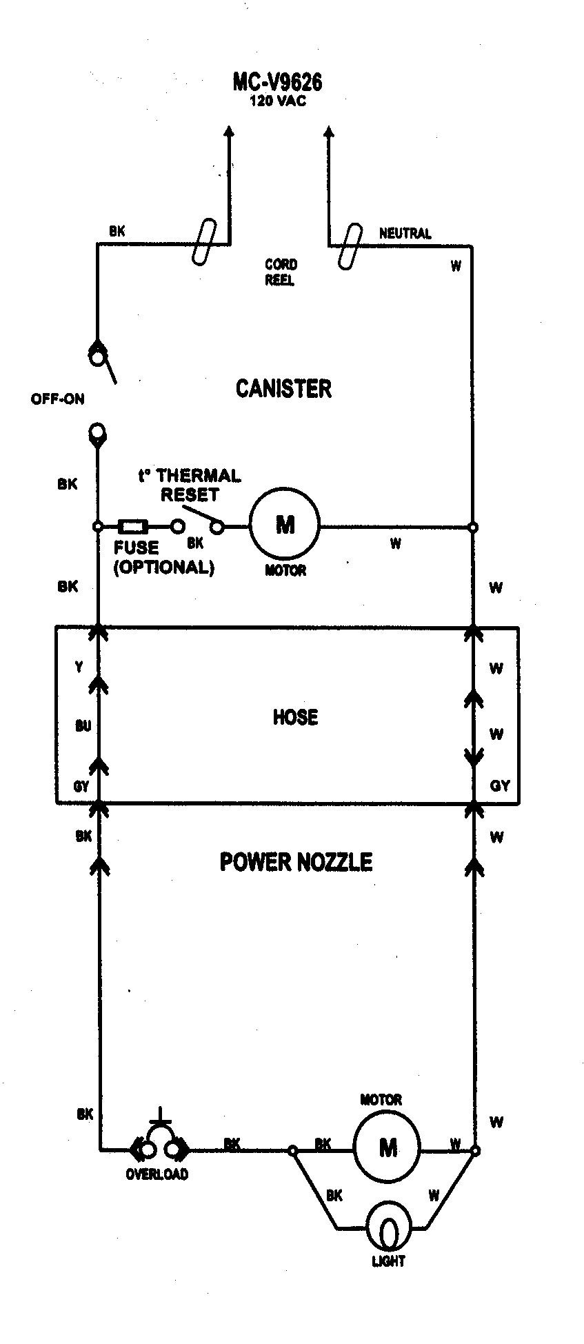 Panasonic MC-V962600 wiring diagram diagram