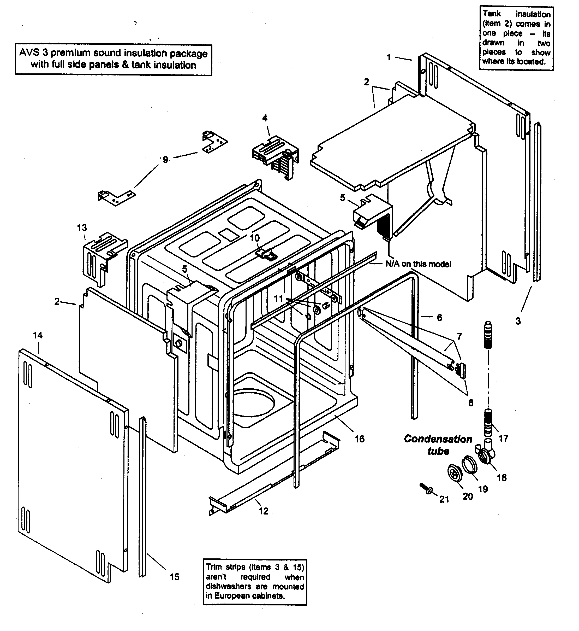 Bosch SHX46A07UC/14 tank assy diagram