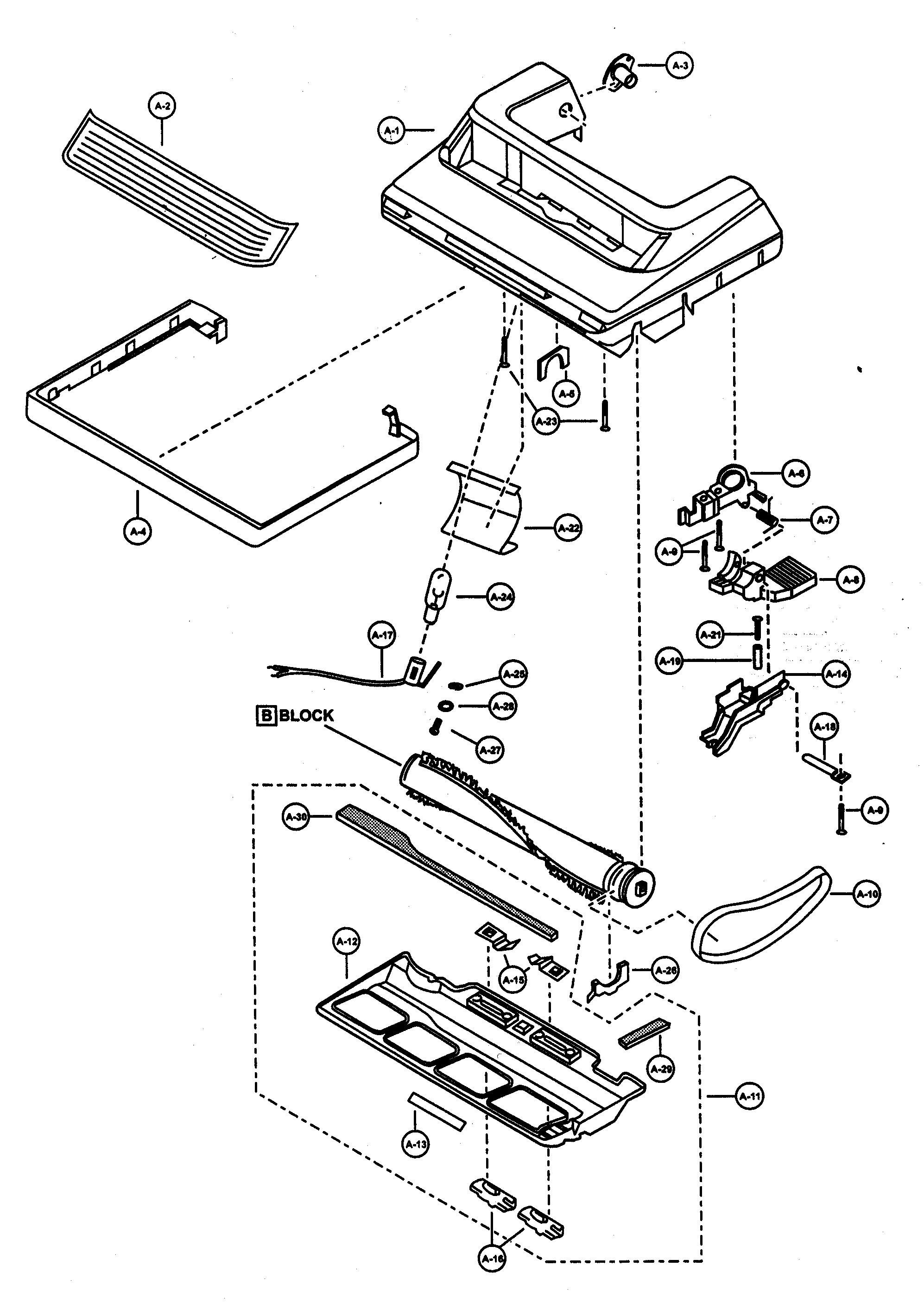 Panasonic MC-V525800 nozzle housing diagram