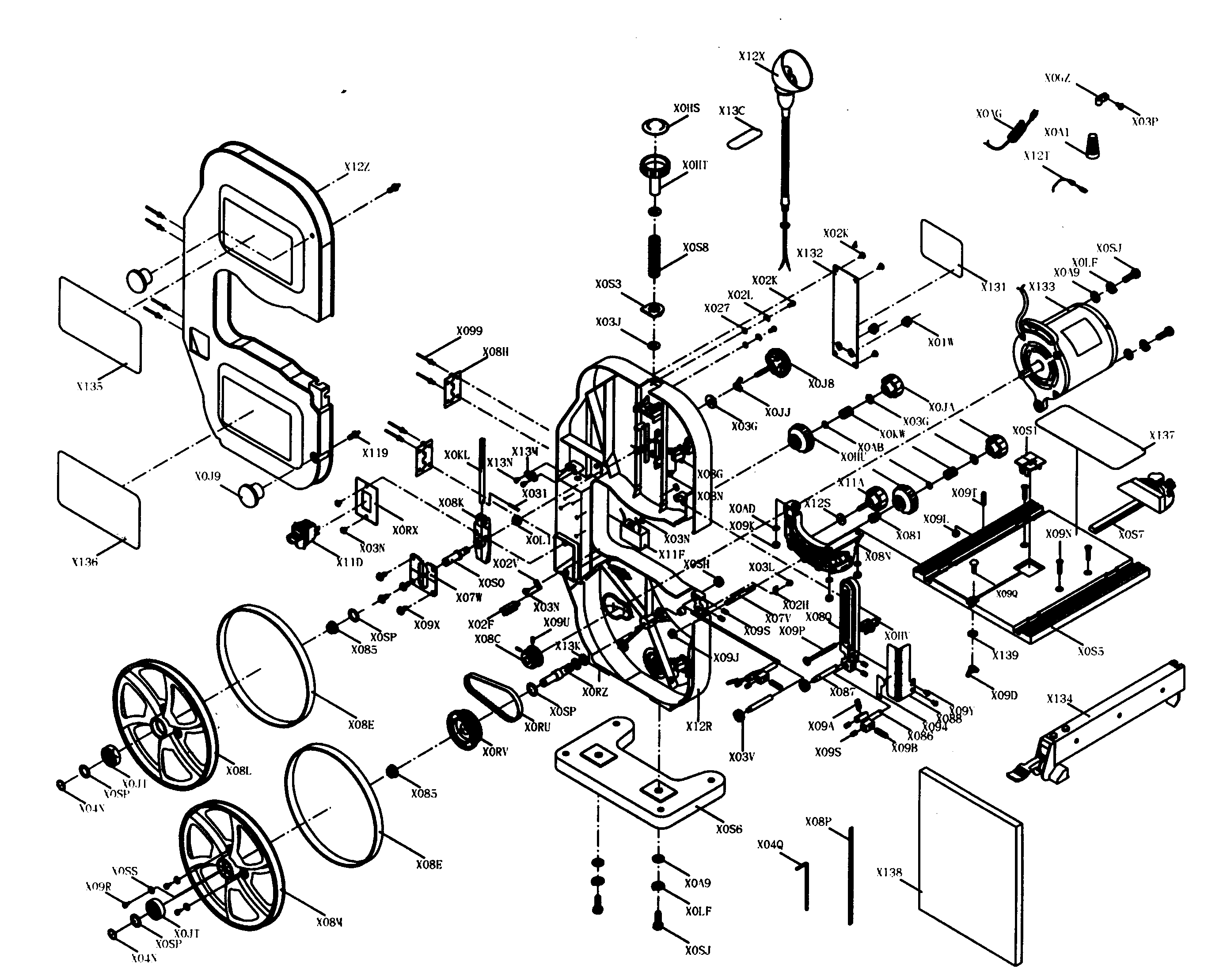 Tradesman 8166L saw diagram