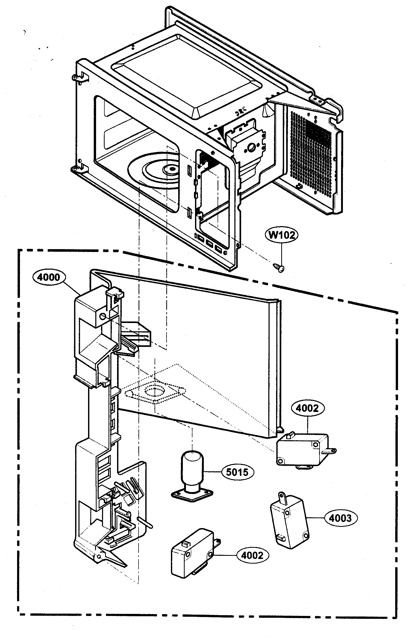 Kenmore 72162349202 latch board diagram
