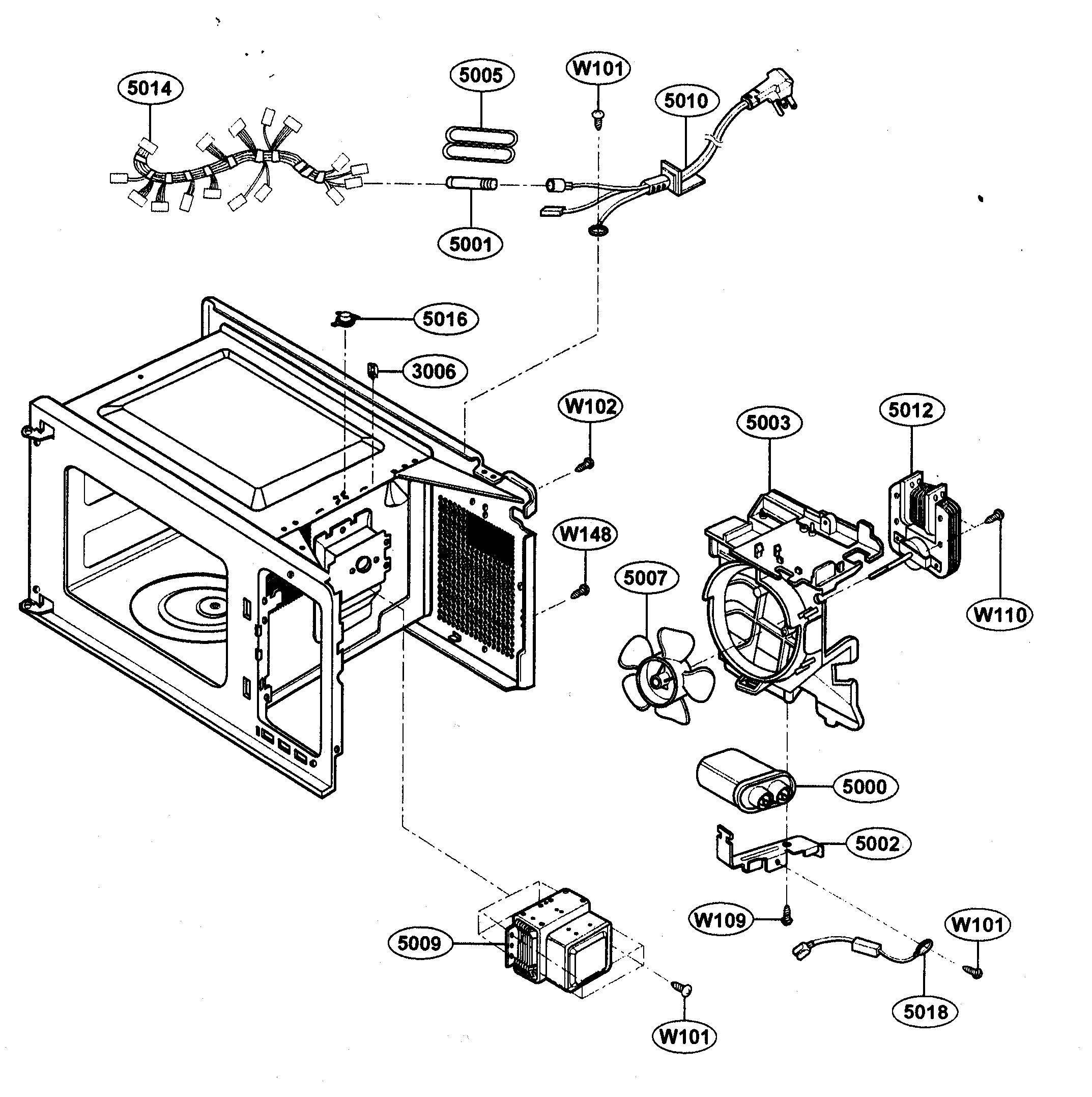 Kenmore 72162349202 oven interior diagram
