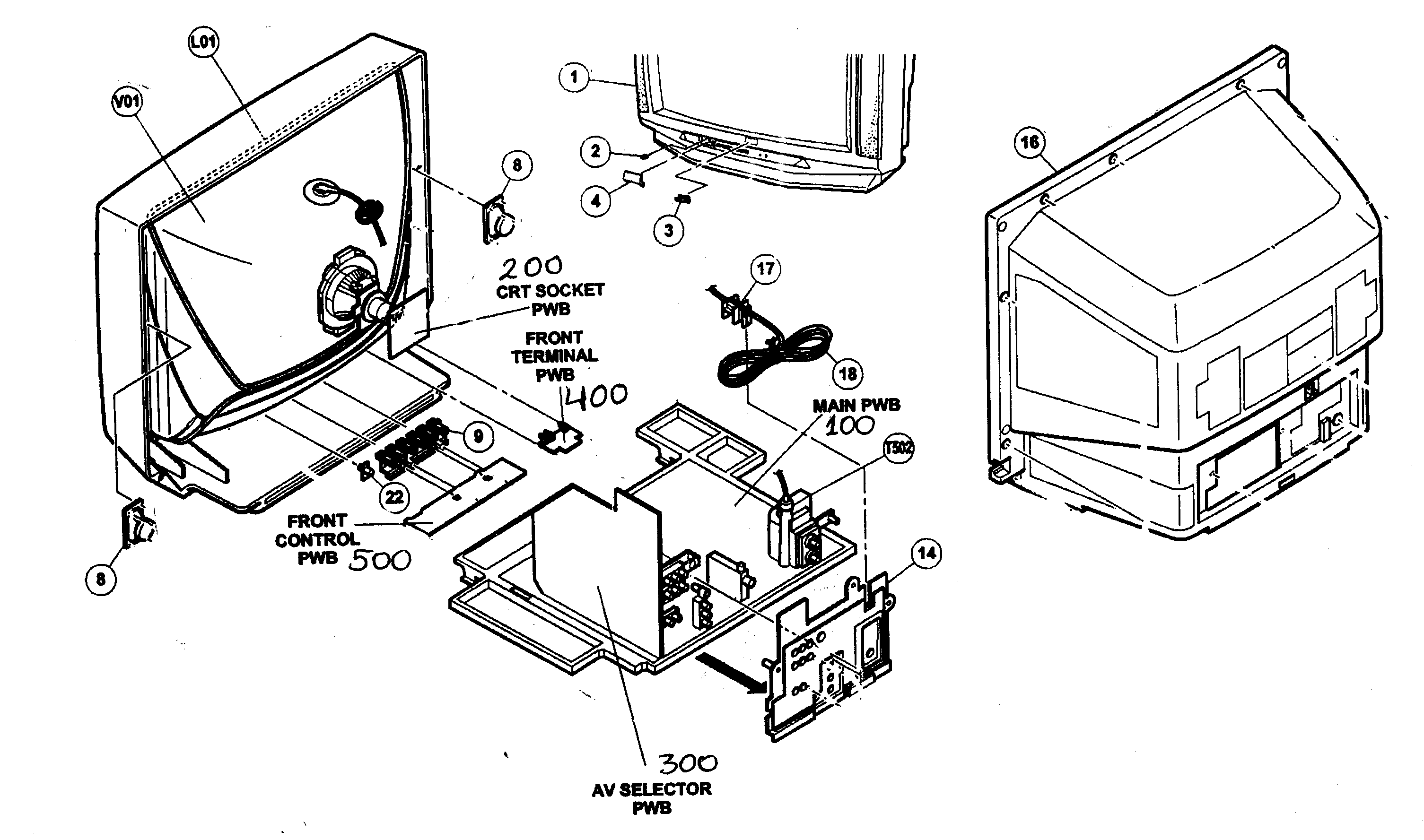 JVC AV-36D104/AMA cabinet parts diagram