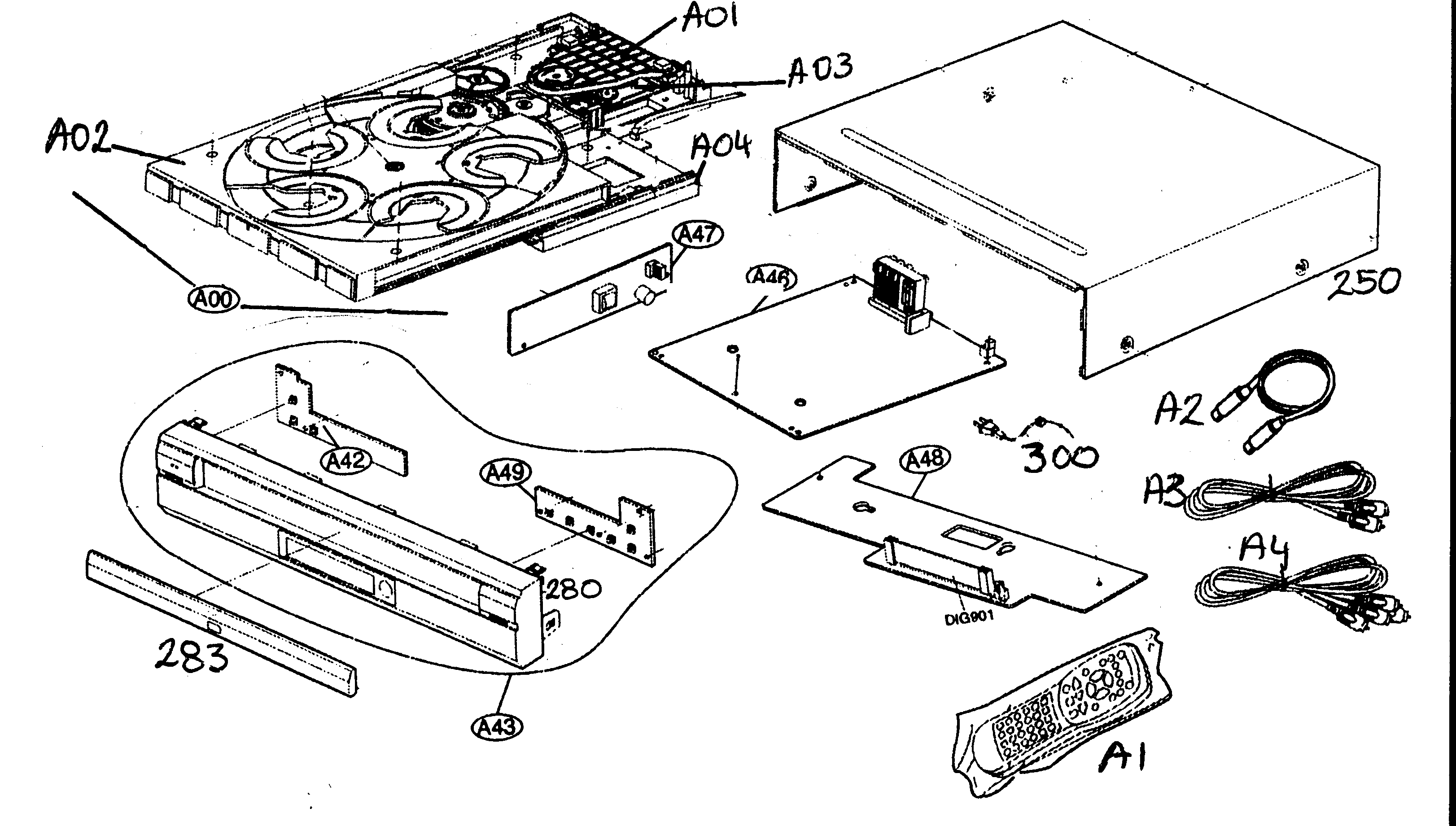 Toshiba SD-2815 cabinet parts diagram