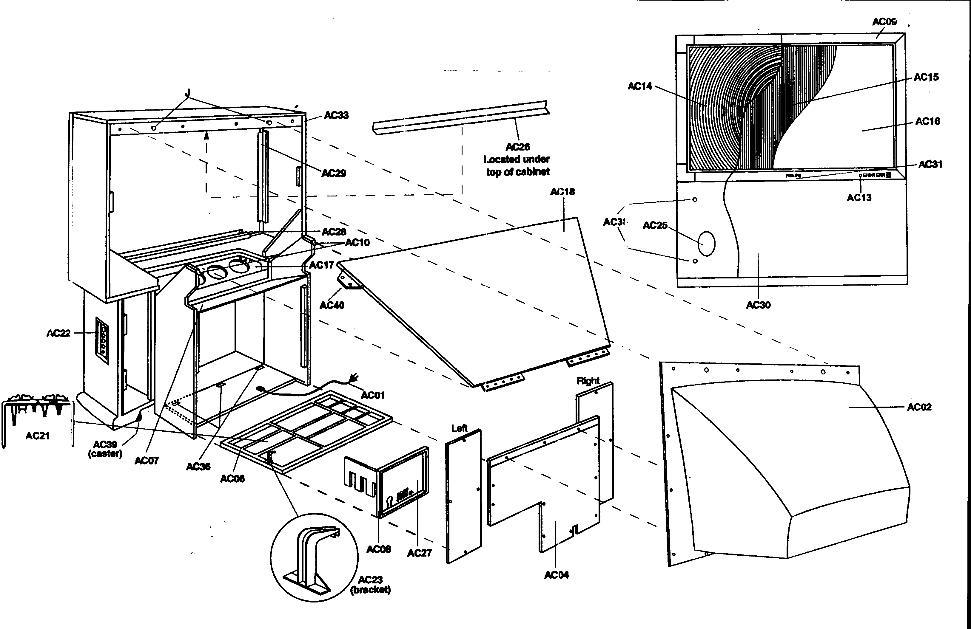 Magnavox 55PW938317F cabinet parts diagram