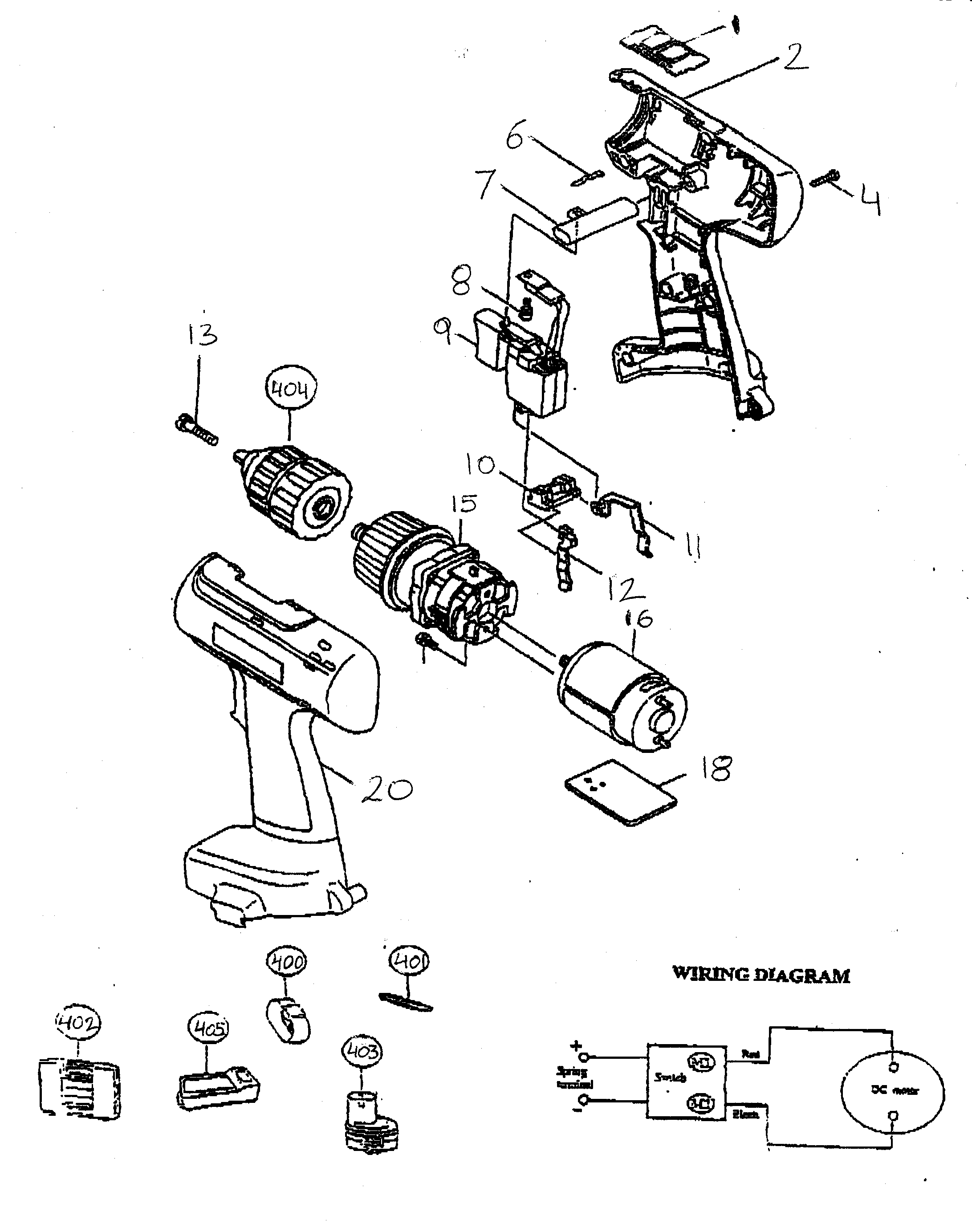 Makita 6228DWAE drill diagram