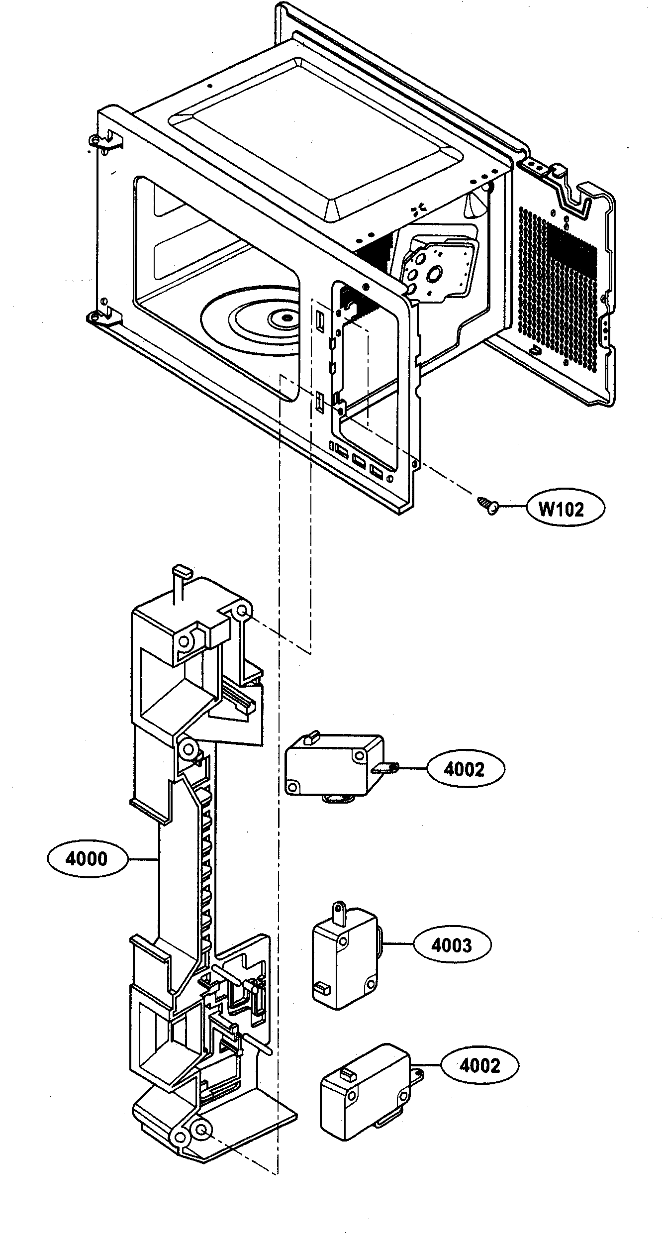 Kenmore 72163263300 latch board parts diagram
