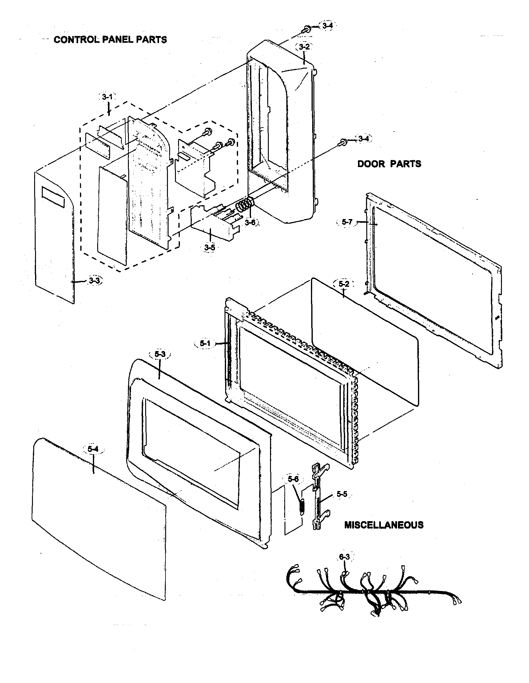 Sharp R-308HW control panel diagram
